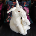 Rare WWF White ARCTIC HARE + BABY Plush Stuffed Animal Soft Toy Collectible HTF0