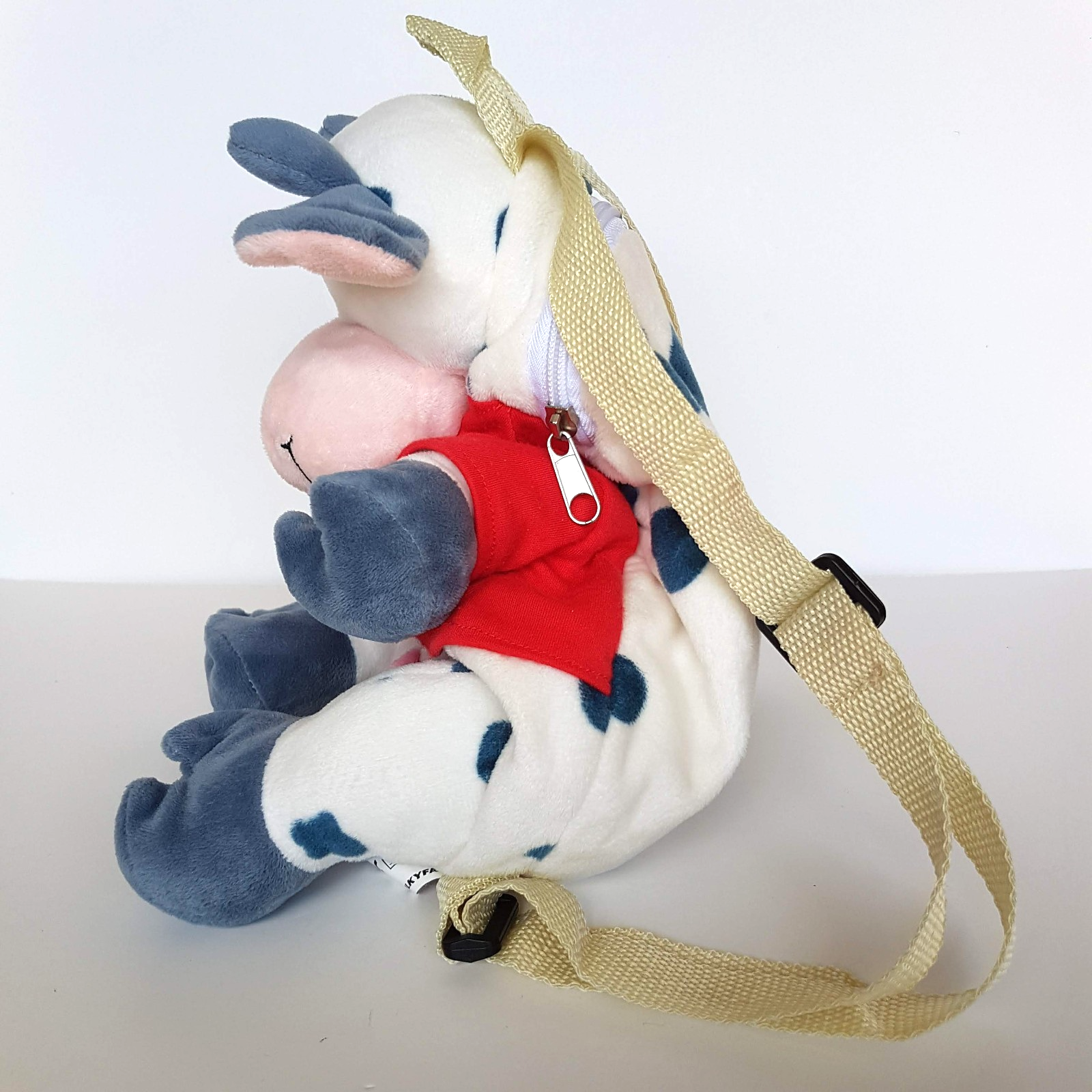 Rare MILKY FAMILY SWITZERLAND BACKPACK Cow Plush Stuffed Animal Soft Toy Bag7