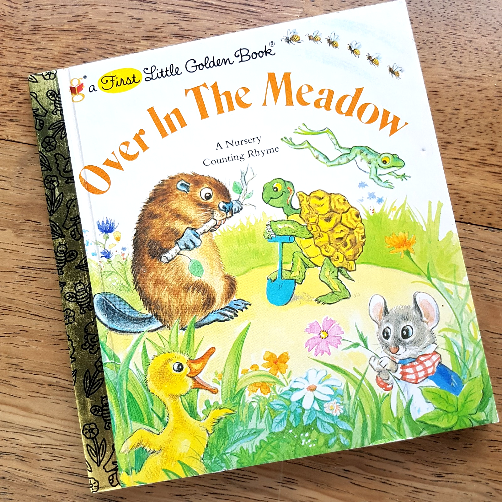OVER IN THE MEADOW Vintage 1983 A First Little Golden Book RARE Kids Animals HTF0