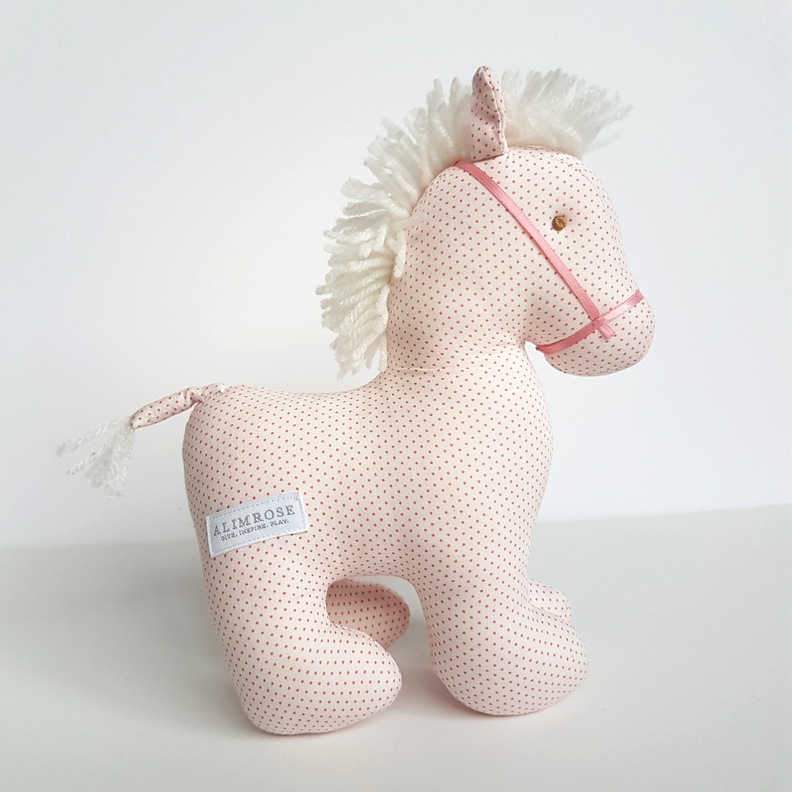 Alimrose PINK POLKA DOT PONY HORSE Soft Toy 24cm Stuffed Animal FAULT Neutral0