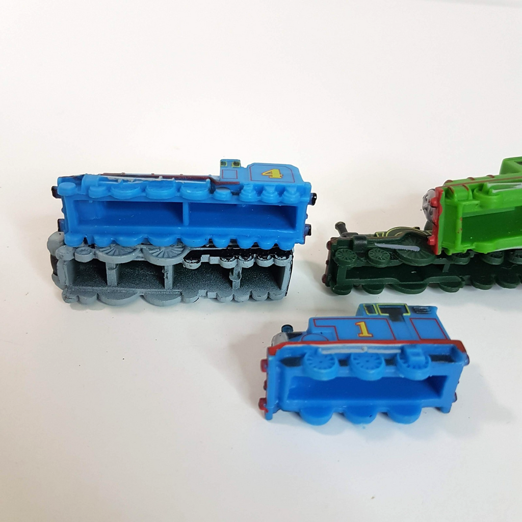 Thomas HARD PLASTIC VINYL TRAIN LOT 2007 Gullane Small Trains Cake Topper Toys11