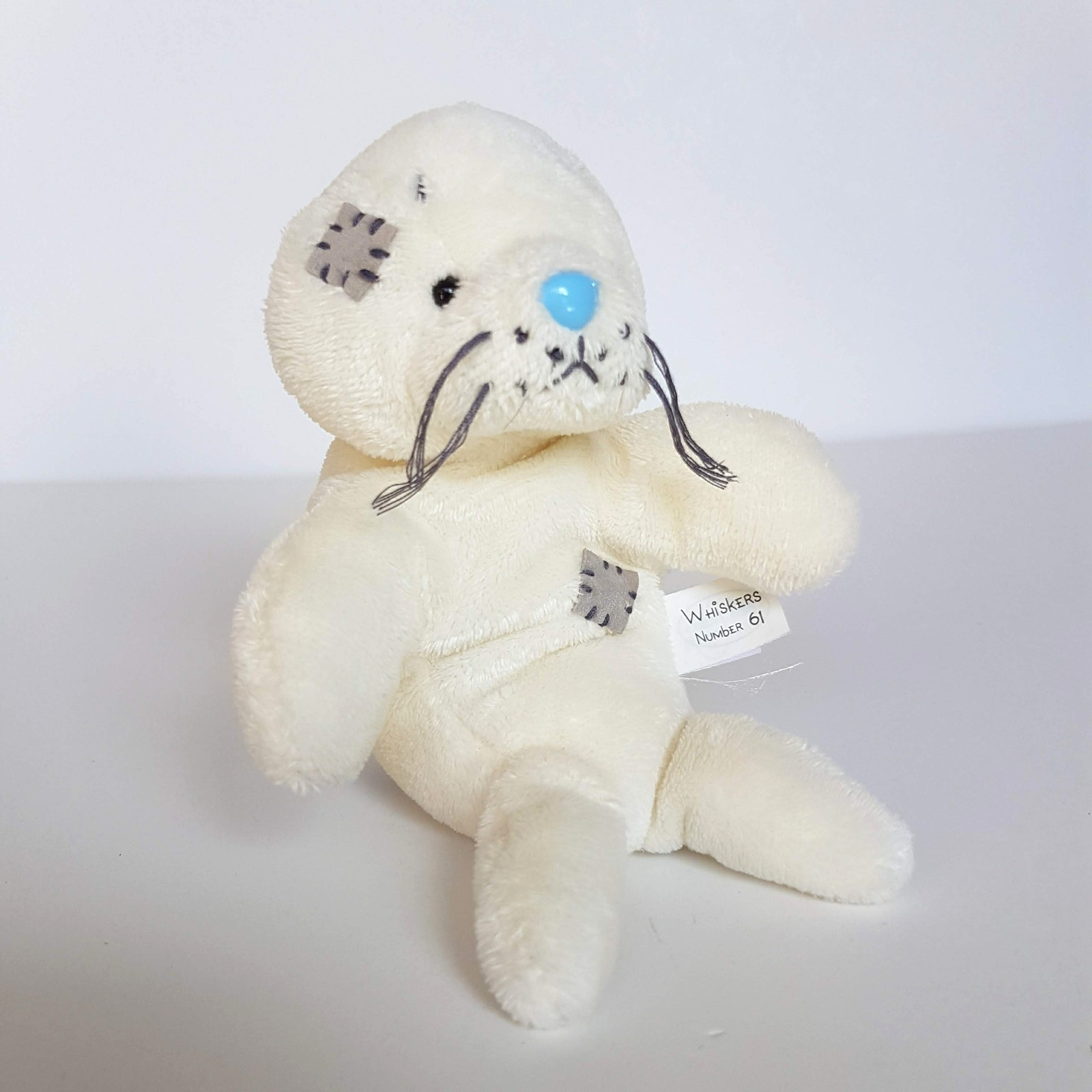 My Blue Nose Friends WHISKERS #61 Seal White Plush 12cm Stuffed Animal Soft Toy0