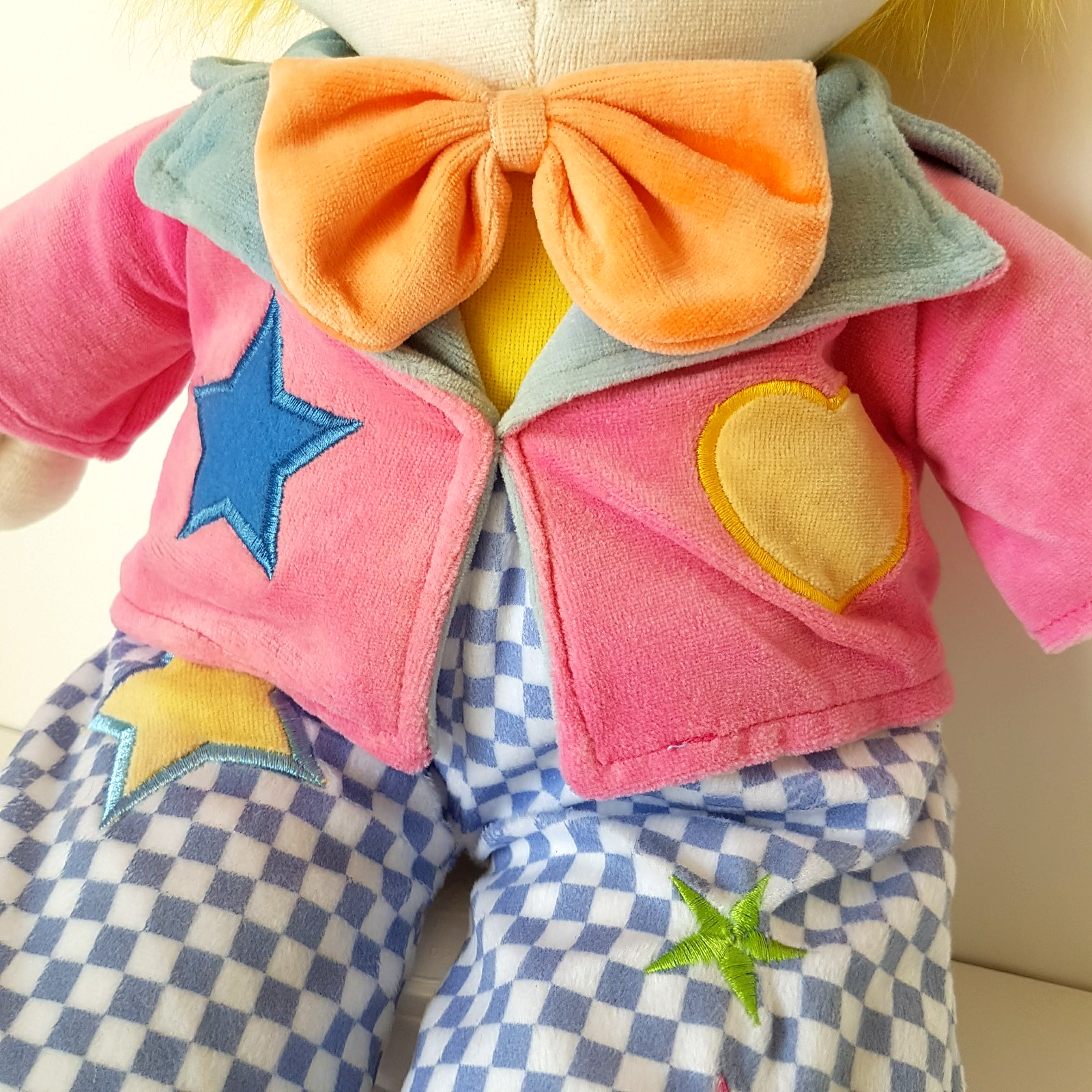 VTG Baby Boo Velour CIRCUS CLOWN Plush 62cm Stuffed Soft Toy Floppy Colour Block8