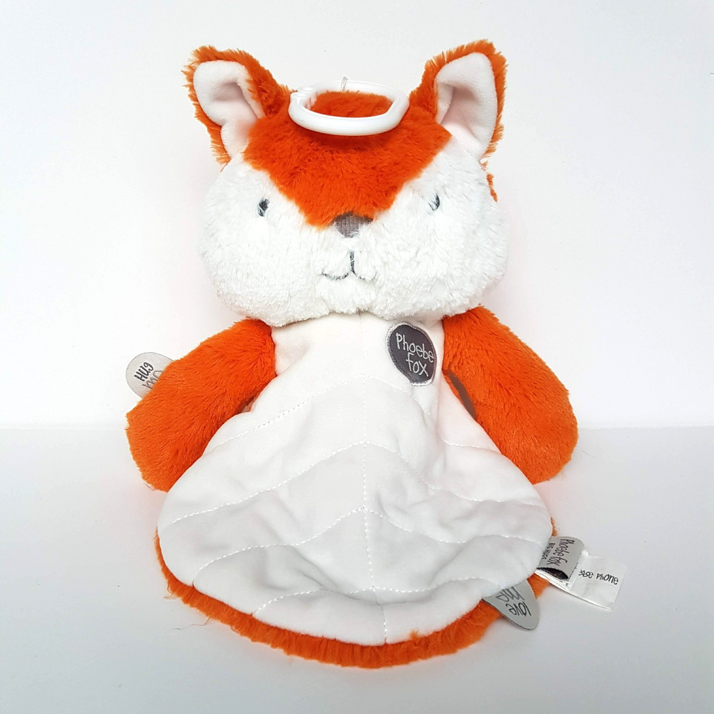 O.B Designs PHOEBE FOX Plush Comforter Lovey Security Blanket Hanger Orange Cute0