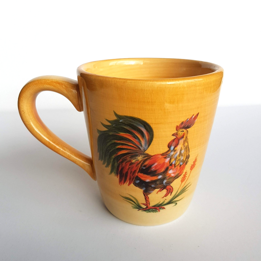 Tabletops Gallery MORNING ROOSTER Hand Painted Coffee Mug Bird Farm Country Mug2