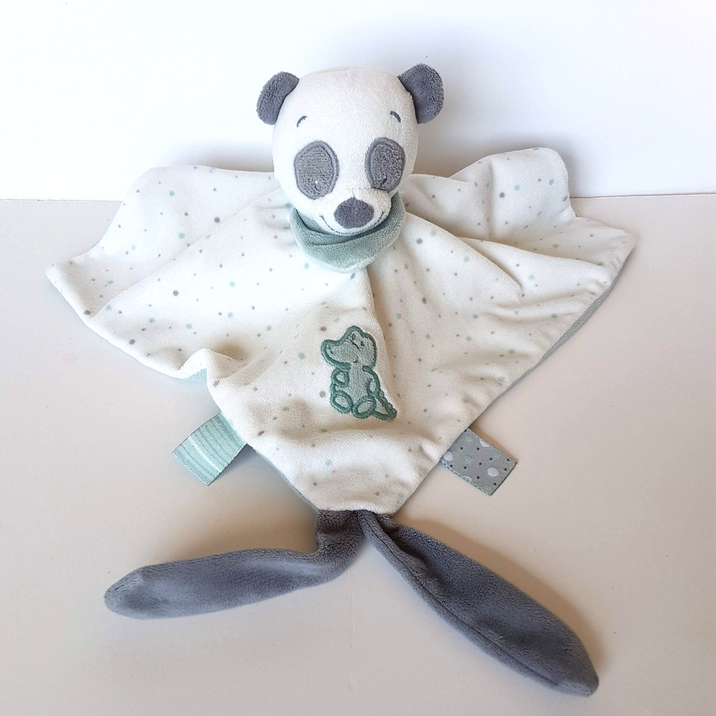 Nattou PANDA BEAR Baby Lovey Security Blanket Plush Comforter Soft Toy Animal0