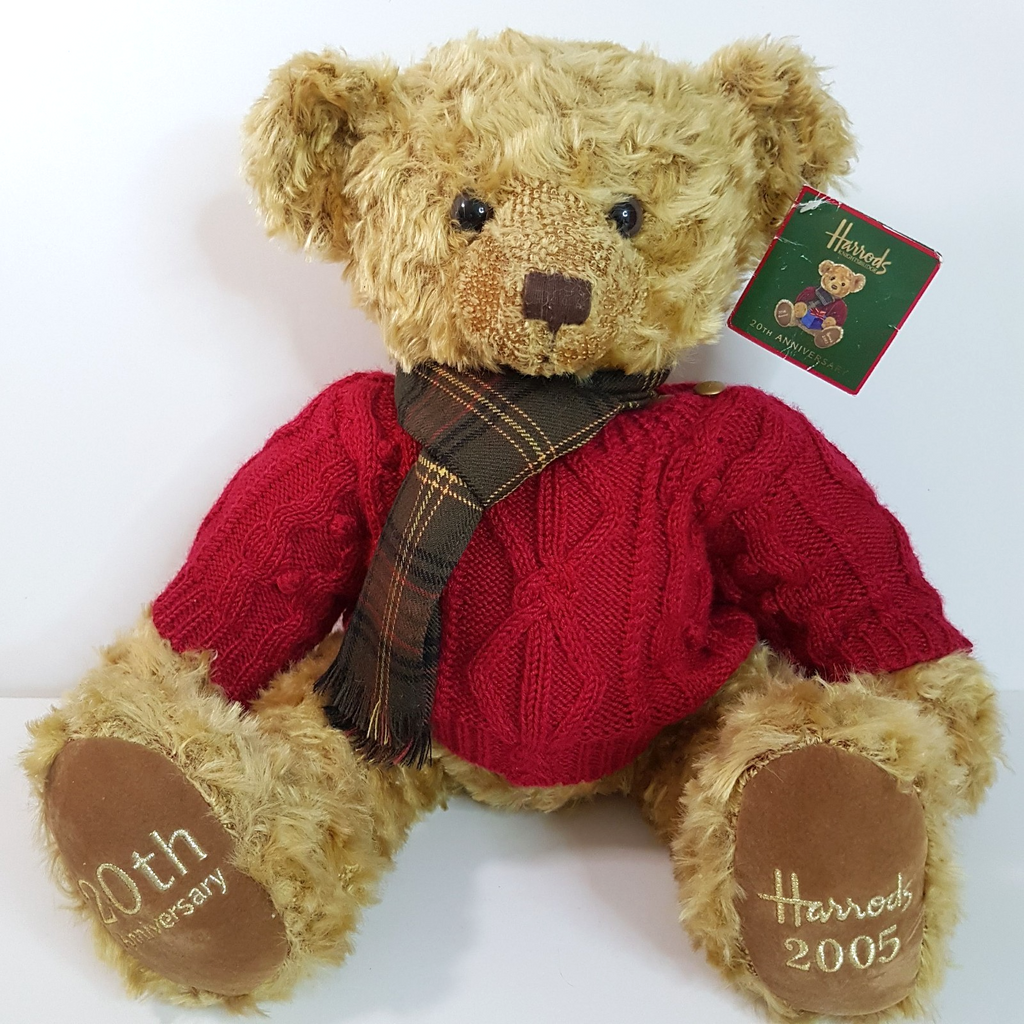Harrods TEDDY BEAR 20th ANNIVERSARY 2005 Large Collectible Stuffed Animal Toy0