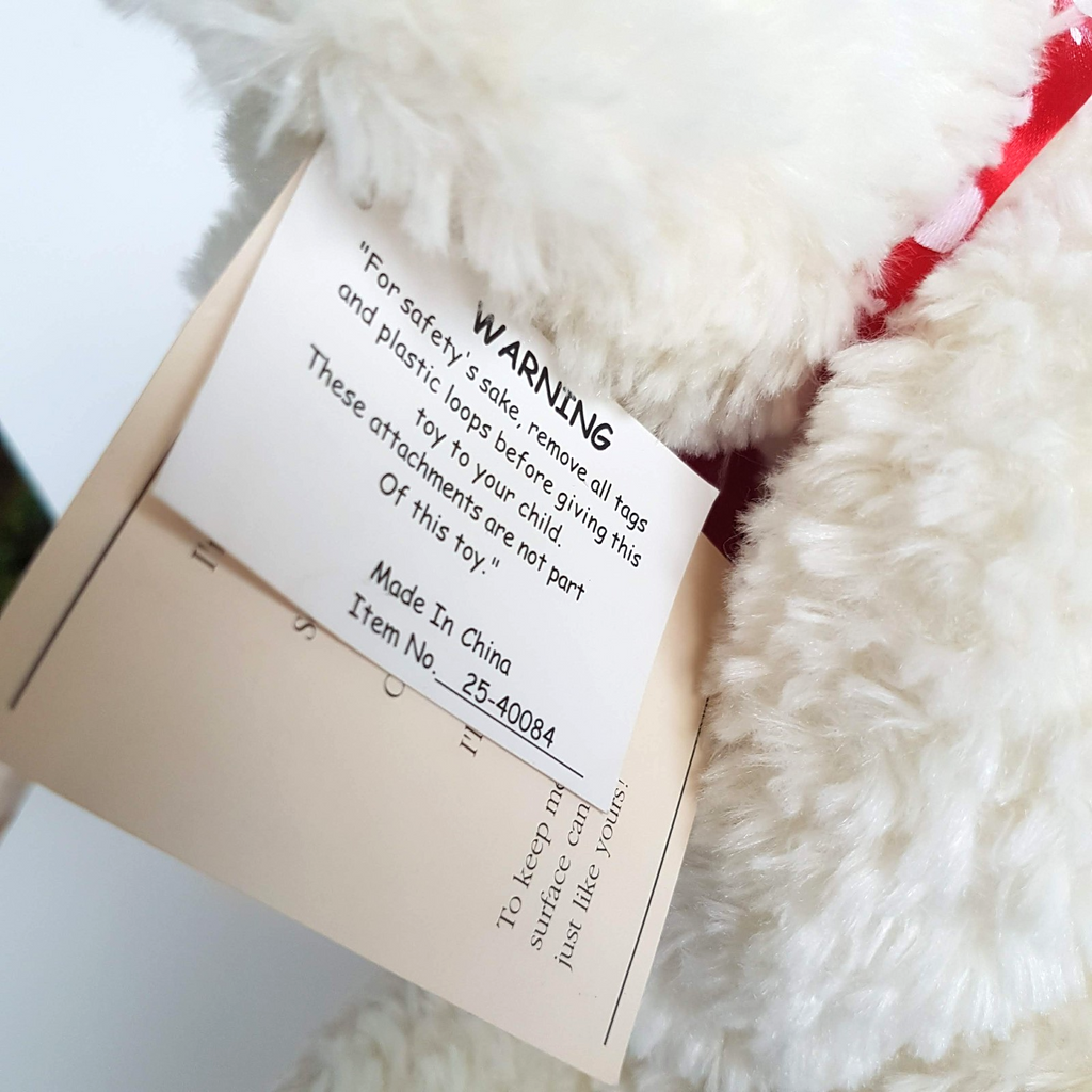 Vintage MYER LOVE HEART TEDDY BEAR Plush 30cm Stuffed Animal Soft Toy TAGS Gift5