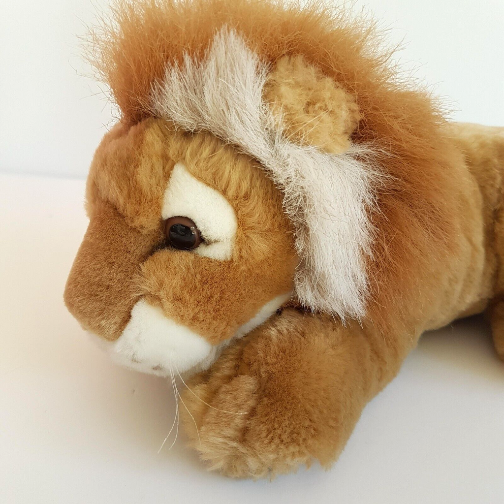 Cuddly LION WILD CAT 30cm Long Plush Soft Toy Safari Stuffed Animal Laying Cute1