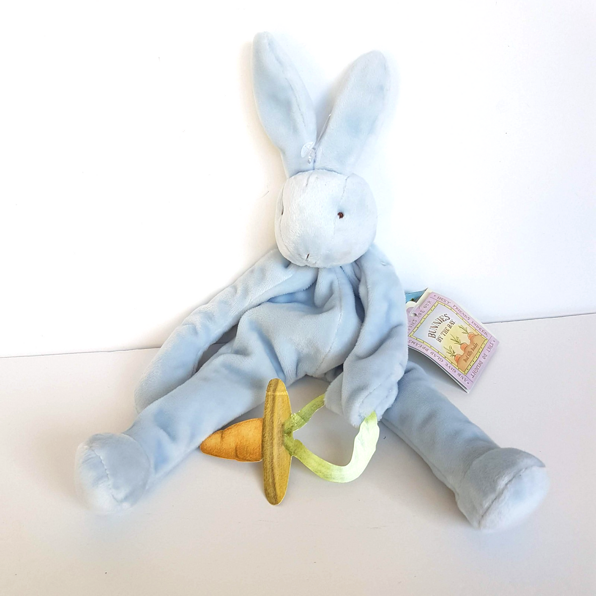 Bunnies By The Bay BLUE RABBIT Lovey RATTLE Comforter Toy Soft Stuffed Animal0