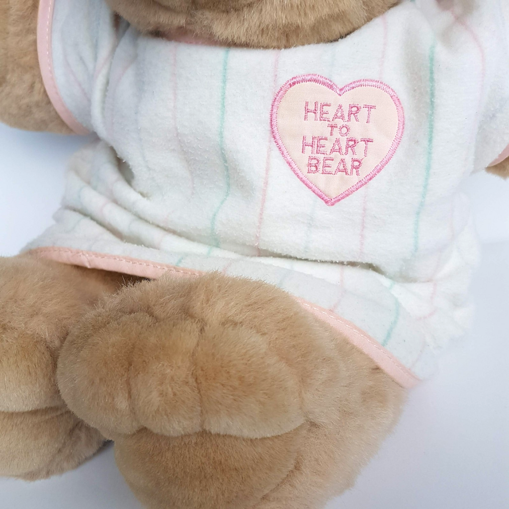 Vintage HEART TO HEART BEAR Plush 45cm Chosun 1986 NO HEART Stuffed Animal Toy2