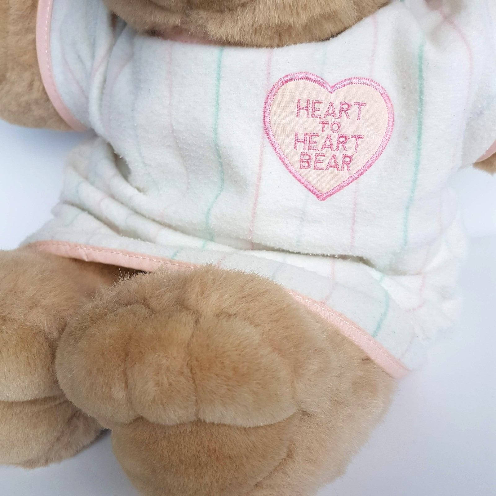 Vintage HEART TO HEART BEAR Plush 45cm Chosun 1986 NO HEART Stuffed Animal Toy2
