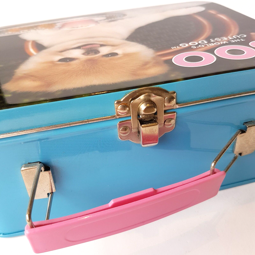 BOO DOG Collectible Metal Lunch Box Carry Tin Pomeranian School Carry Box Dogs6