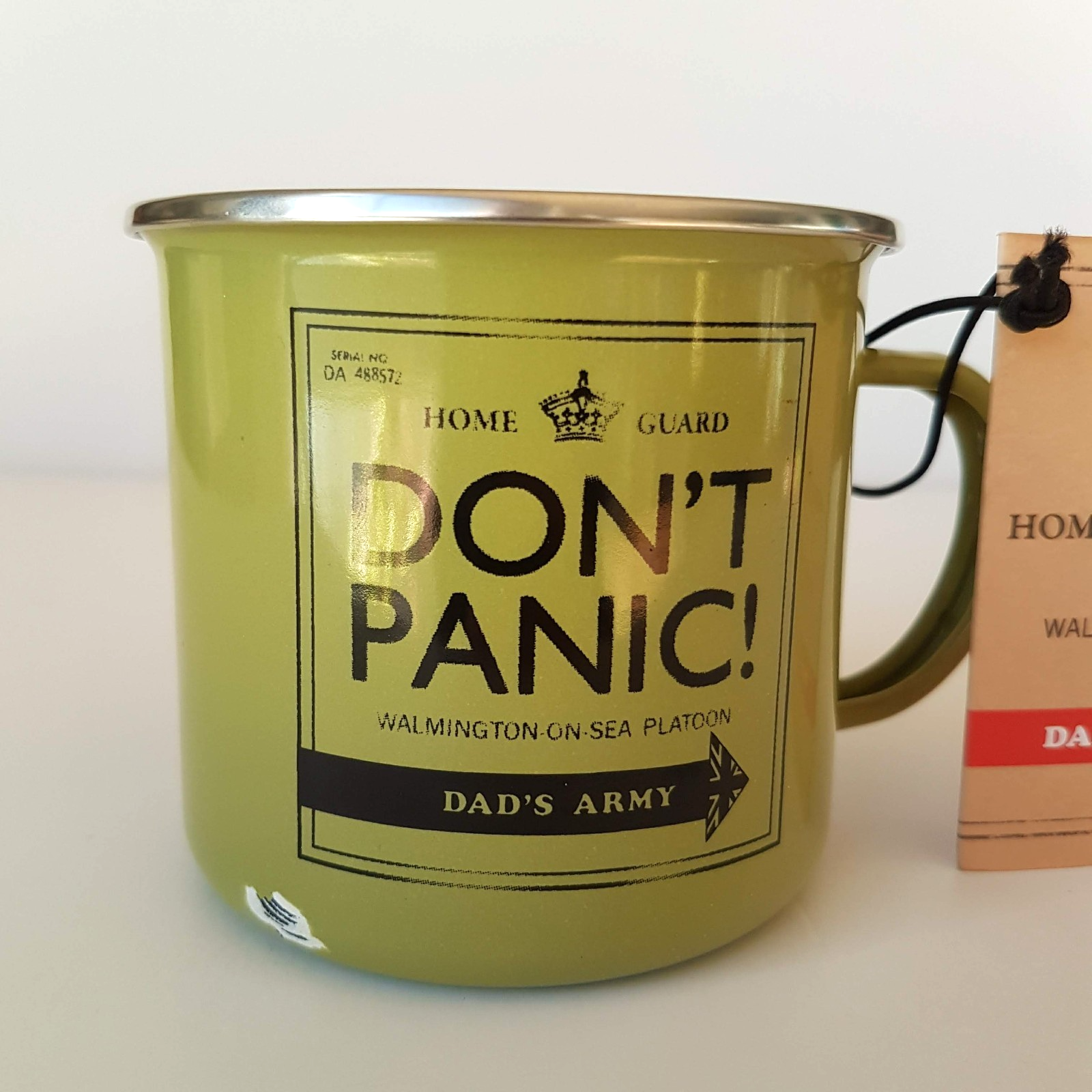 Dad's Army DON'T PANIC ENAMEL MUG 2012 Military Comedy TV Series CHIPPED Gift2