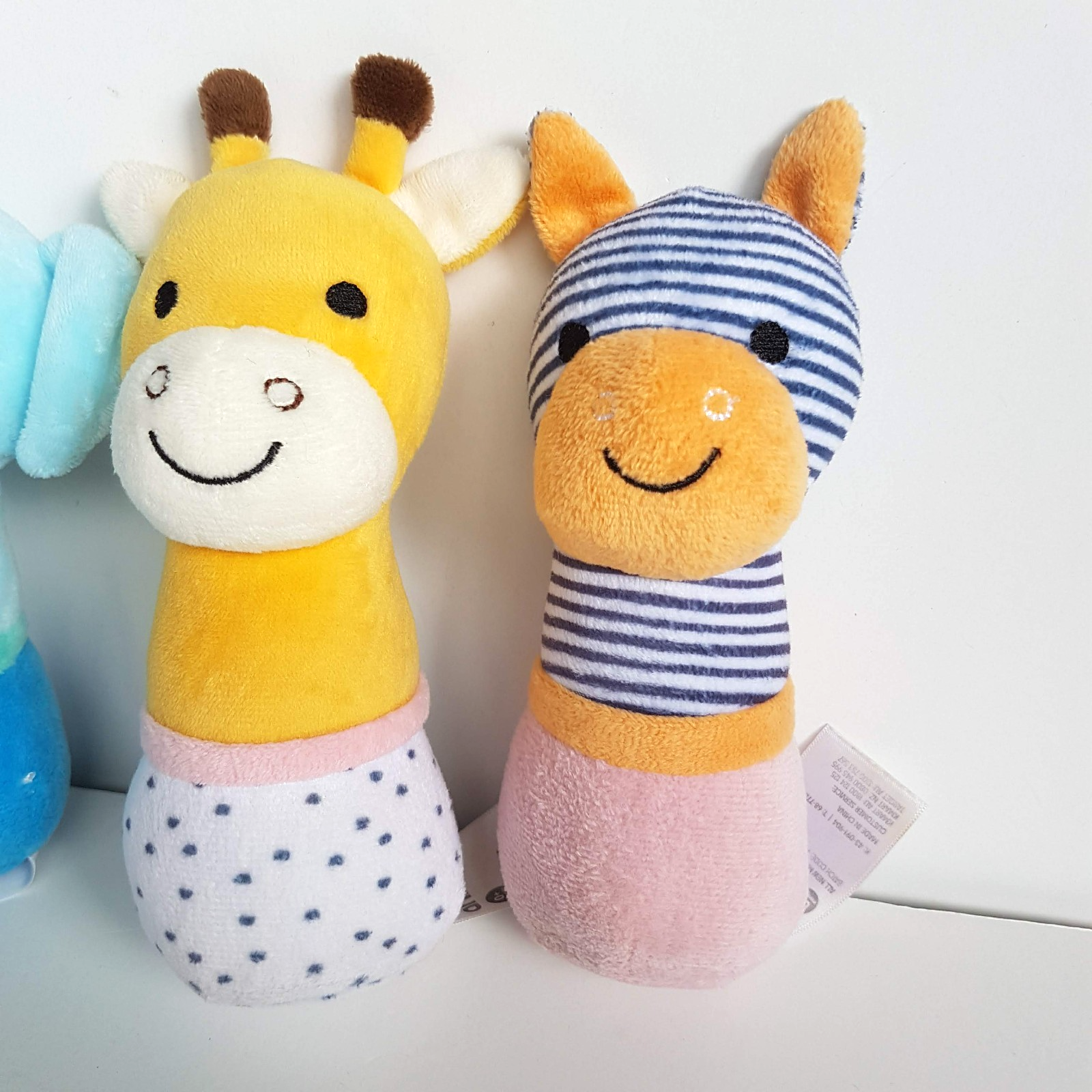 Anko ANIMAL BABY RATTLES Plush Stuffed Animal Soft Toy Baby Play Toy Bundle Lot3