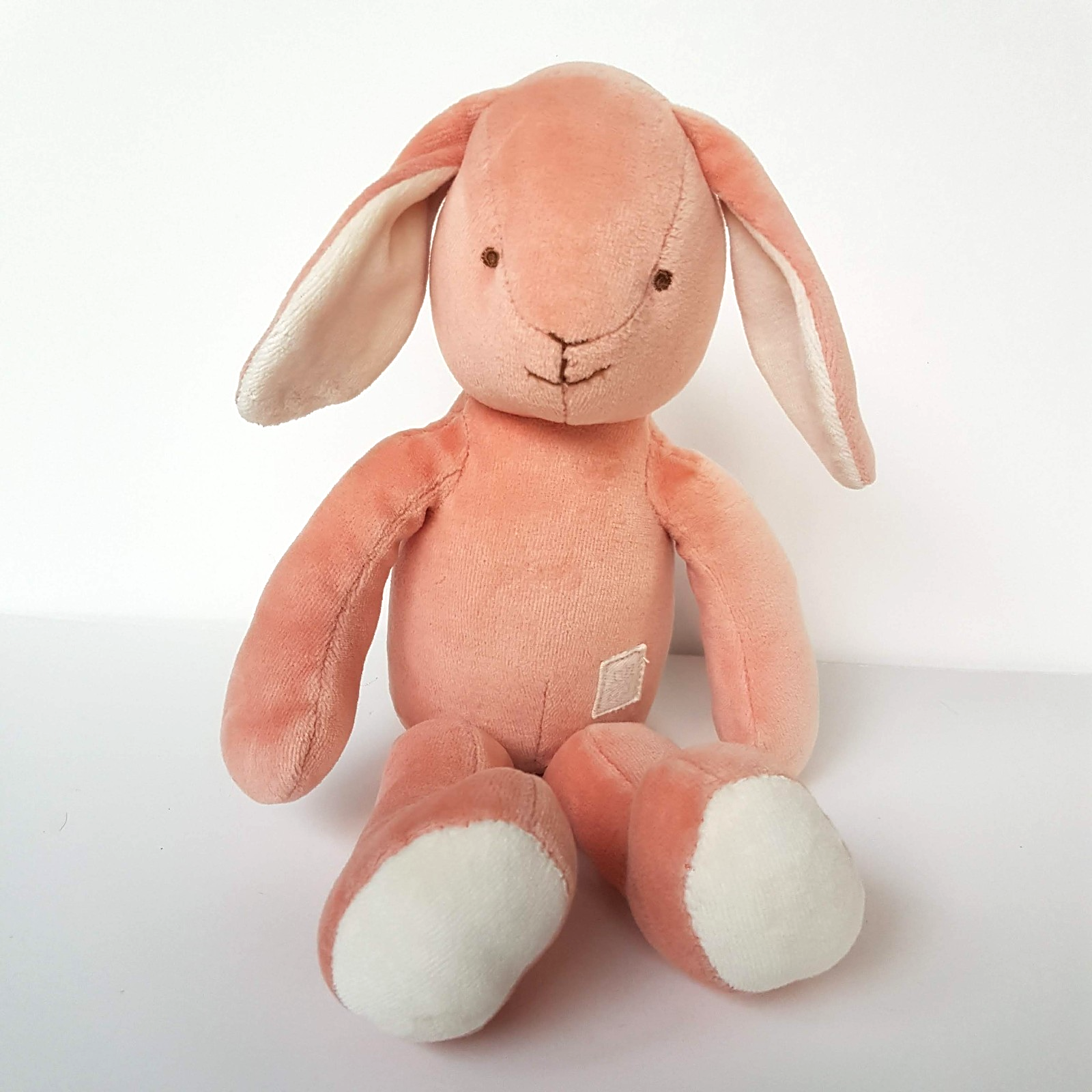 MiYim PINK VELOUR BUNNY Rabbit Rattle Plush 31cm Stuffed Animal Soft Toy Cute1
