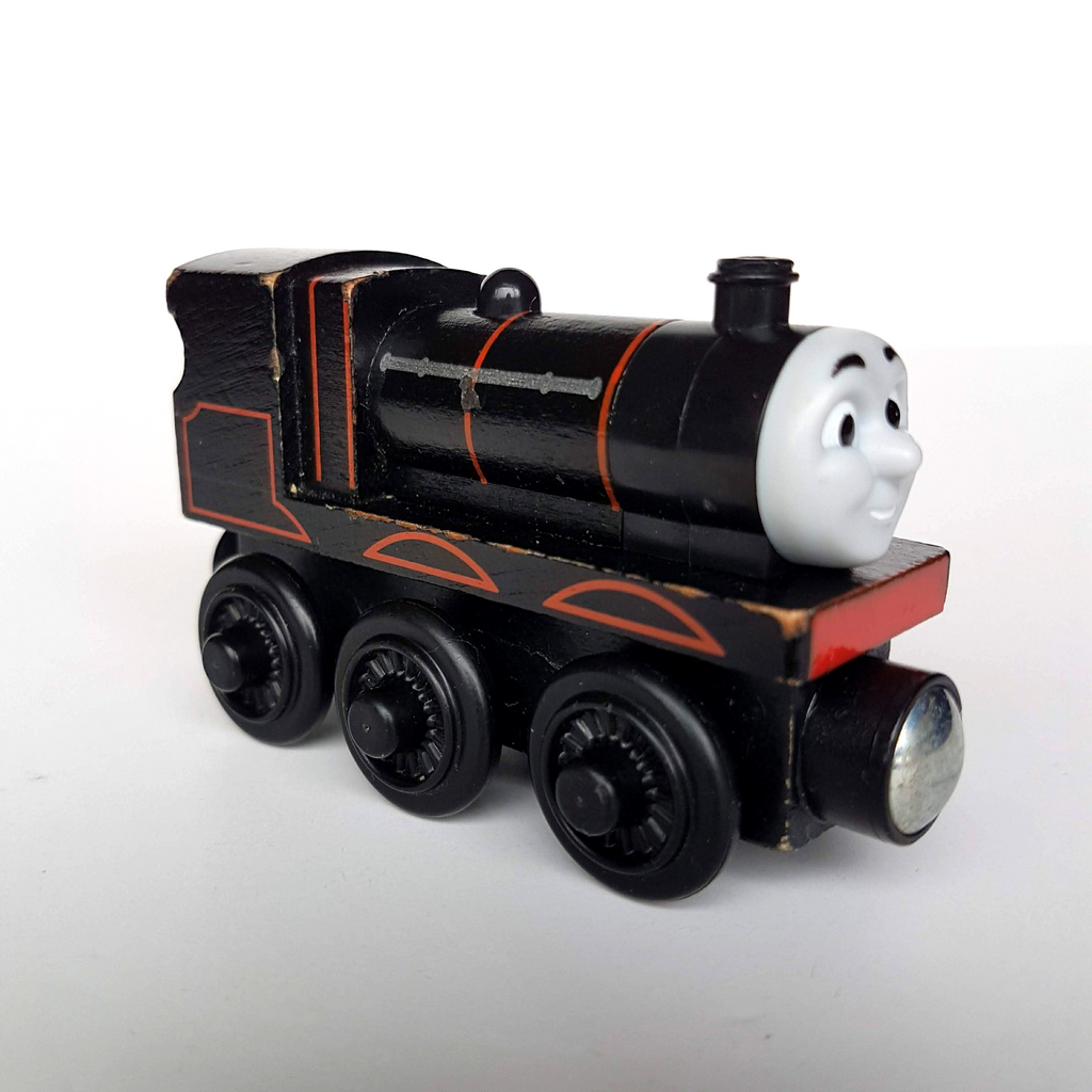 Thomas WOODEN ORIGINS JAMES Black Magnetic Activity Train Toy Locomotive Steam0