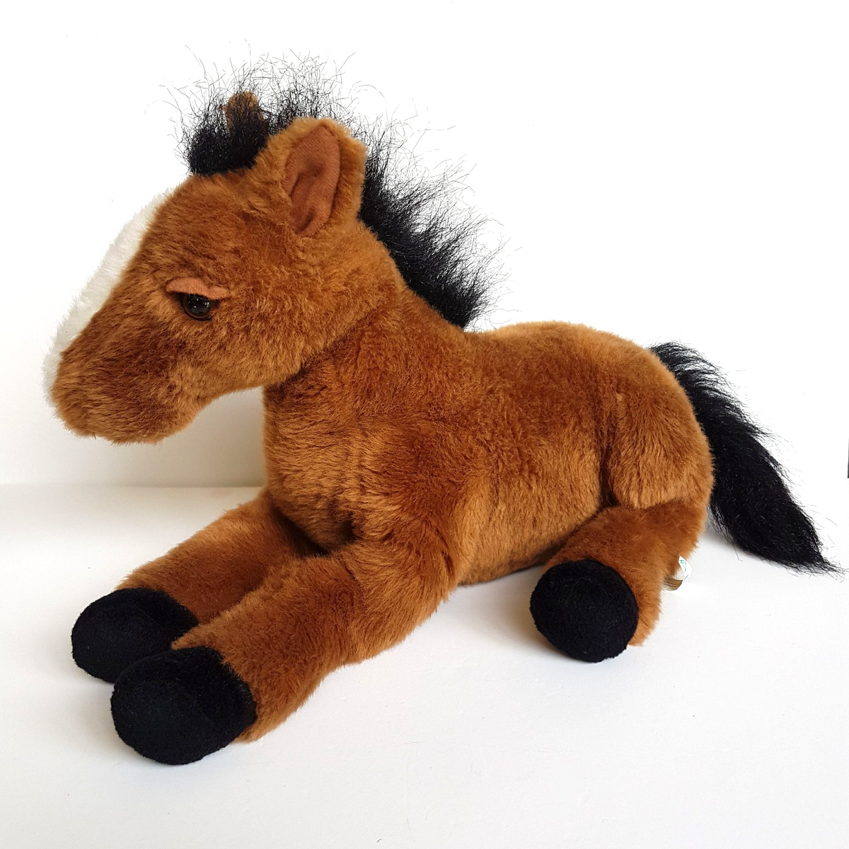 Unbranded LAYING HORSE Pony Plush 36cm long Stuffed Animal Thoroughbred Soft Toy0