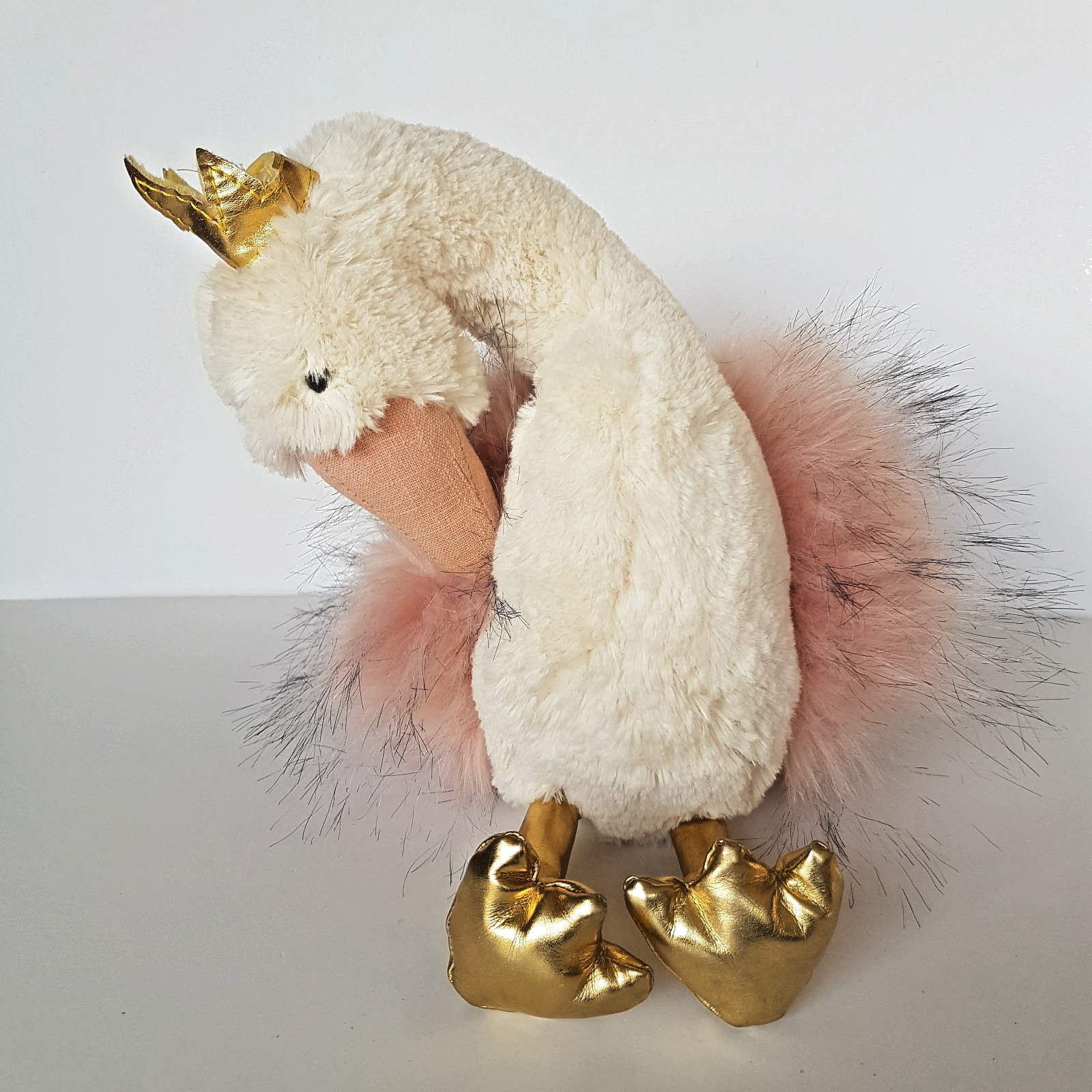 Adairs Kids PRINCESS SWAN Plush Toy 27cm Stuffed Animal Bird Crown Soft Toy5