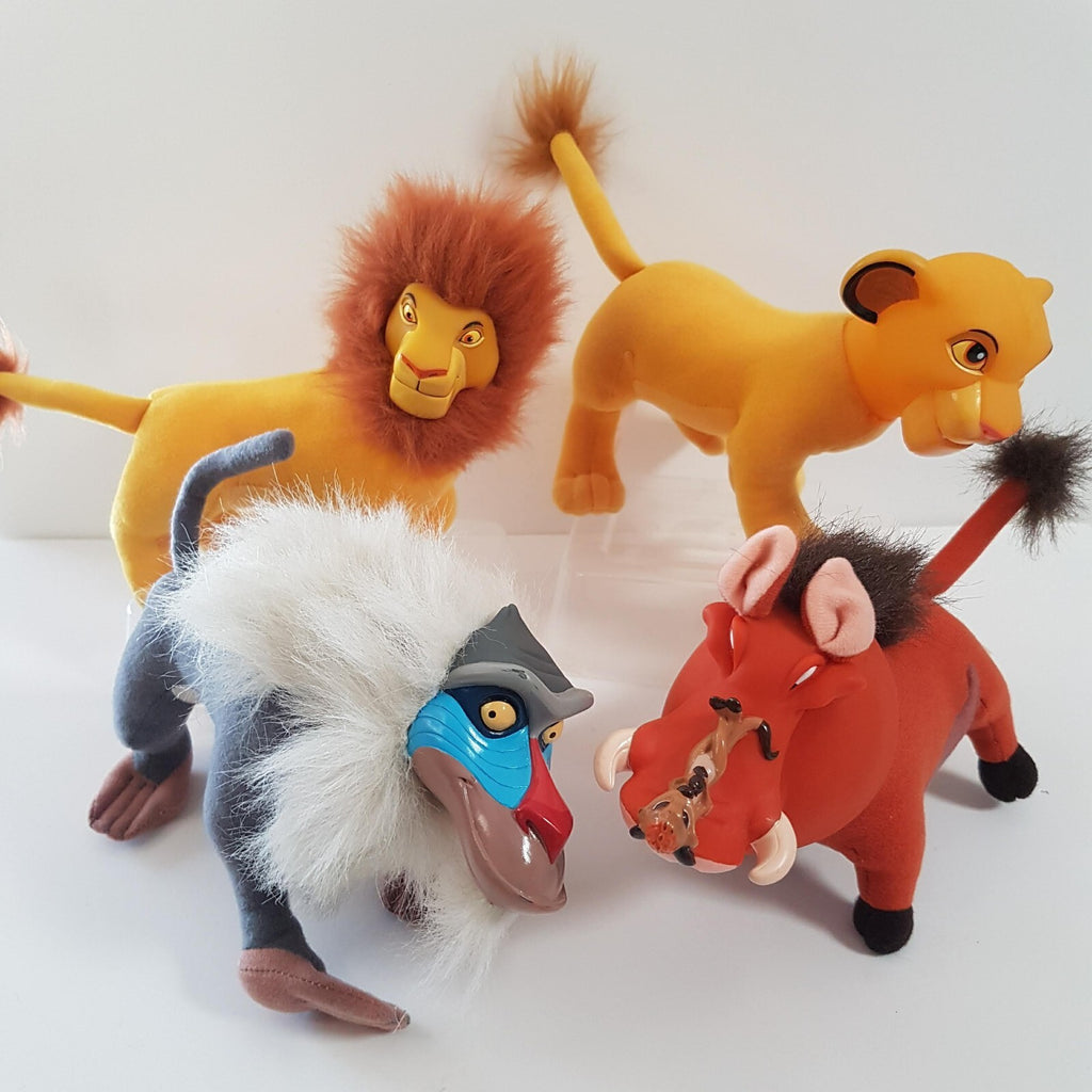 Vintage DISNEY LION KING Toys Applause Vinyl + Plush Rafiki Pumbaa Mufasa Simba0