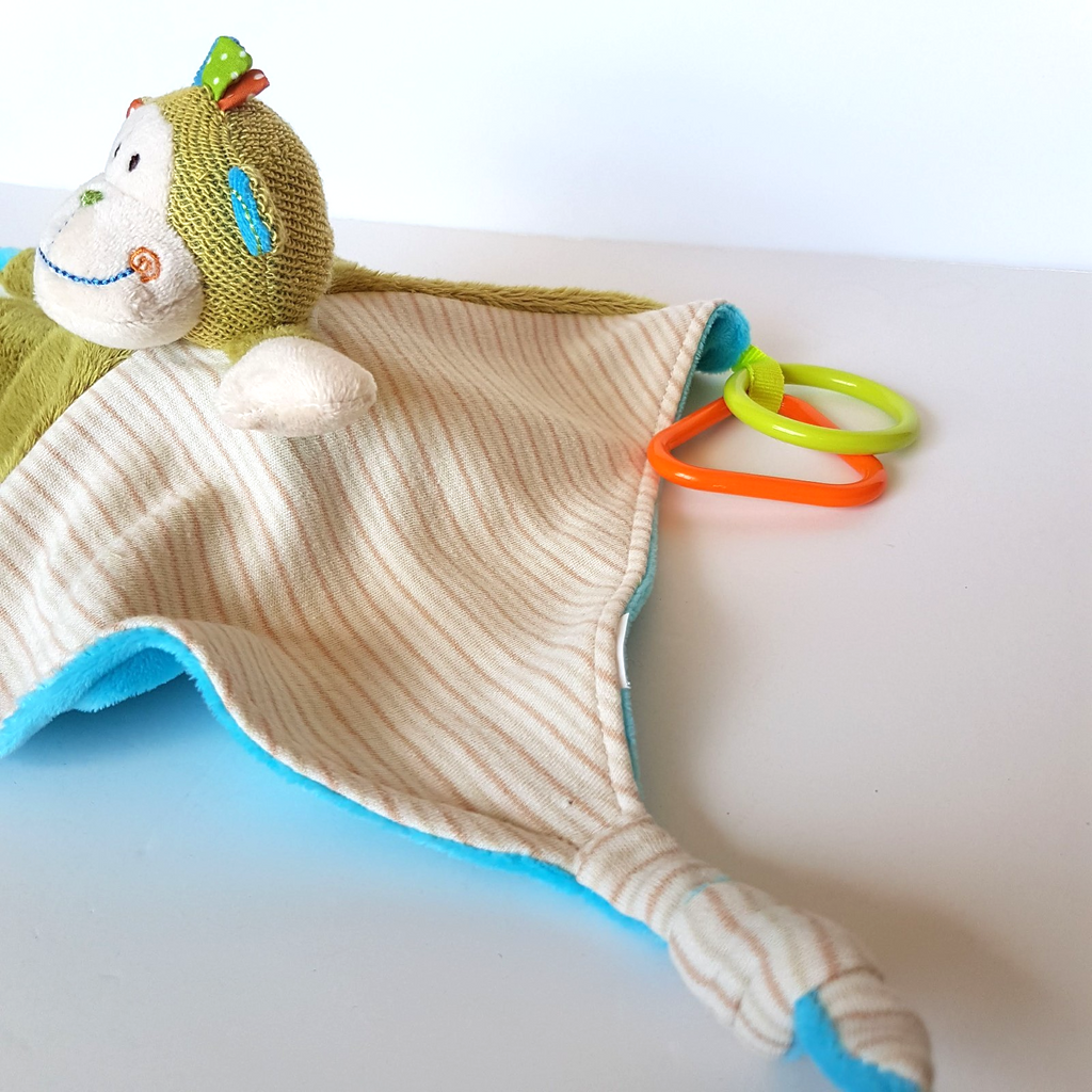 Baby Boo MONKEY Baby Lovey Rattle Plush Comforter Security Blanket Soft Toy2