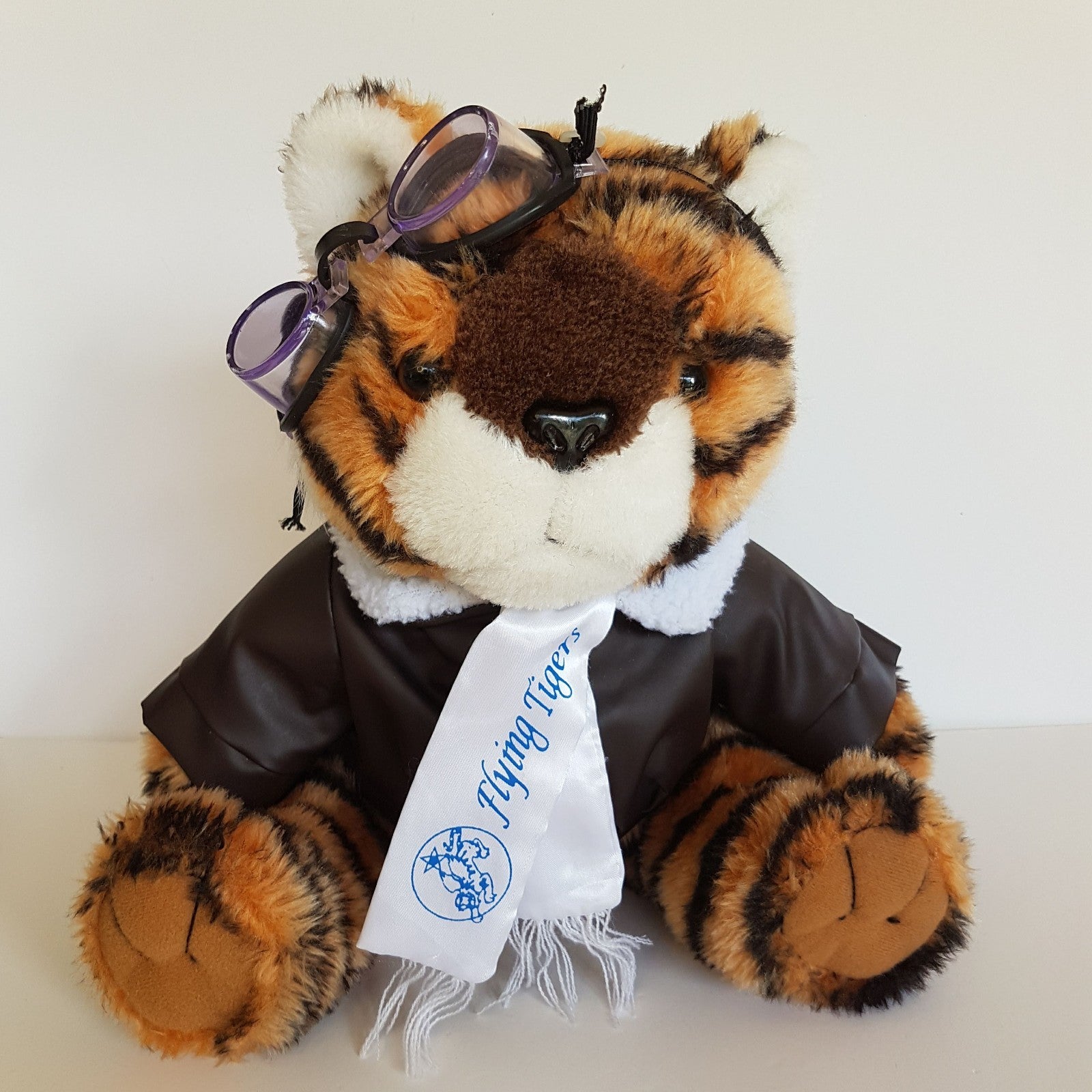 Rare Vintage FLYING TIGERS Aviation Squadron Pilot Plush Stuffed Animal Soft Toy3