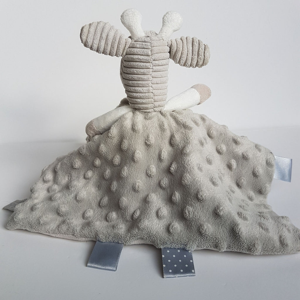 ES Kids GREY GIRAFFE Lovey Soft Toy Sleep Comforter Security Blanket Minky Dot6