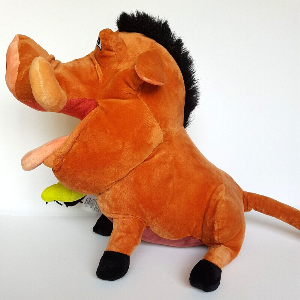 DISNEY Lion King PUMBAA WARTHOG BOAR 33cm Pig Plush Stuffed Animal Soft Toy Bugs6