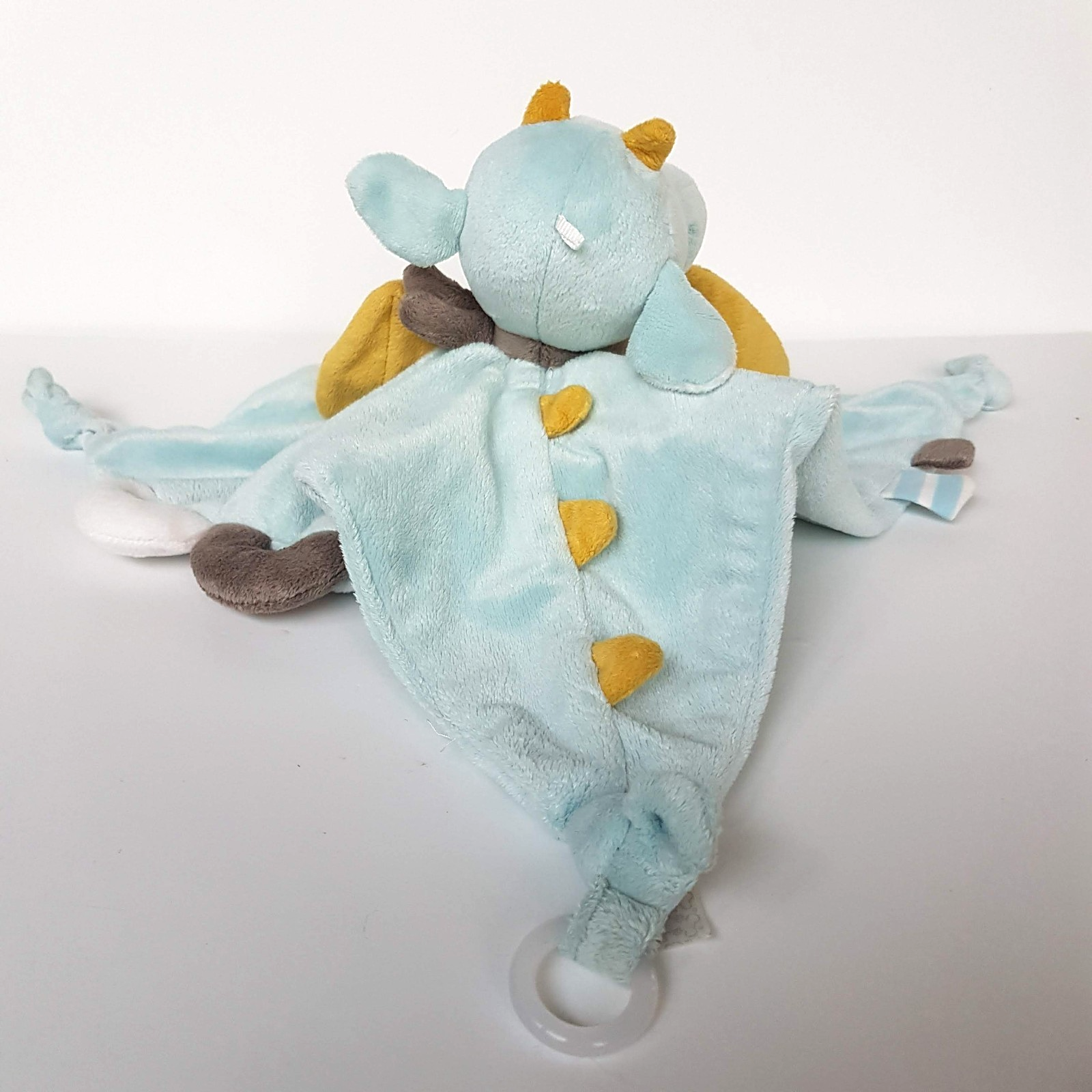 Fehn BLUE DRAGON Lovey Plush RATTLE Security Comforter Blanket Soft Toy Triangle6