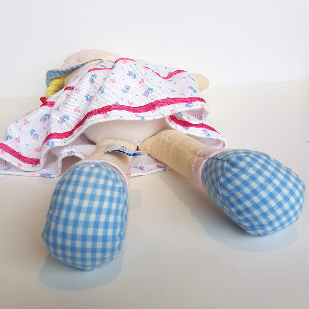 RARE Happy Star VELOUR BABY DOLL Terry Towel Fabric Rag Doll Soft Toy 37cm Cute13