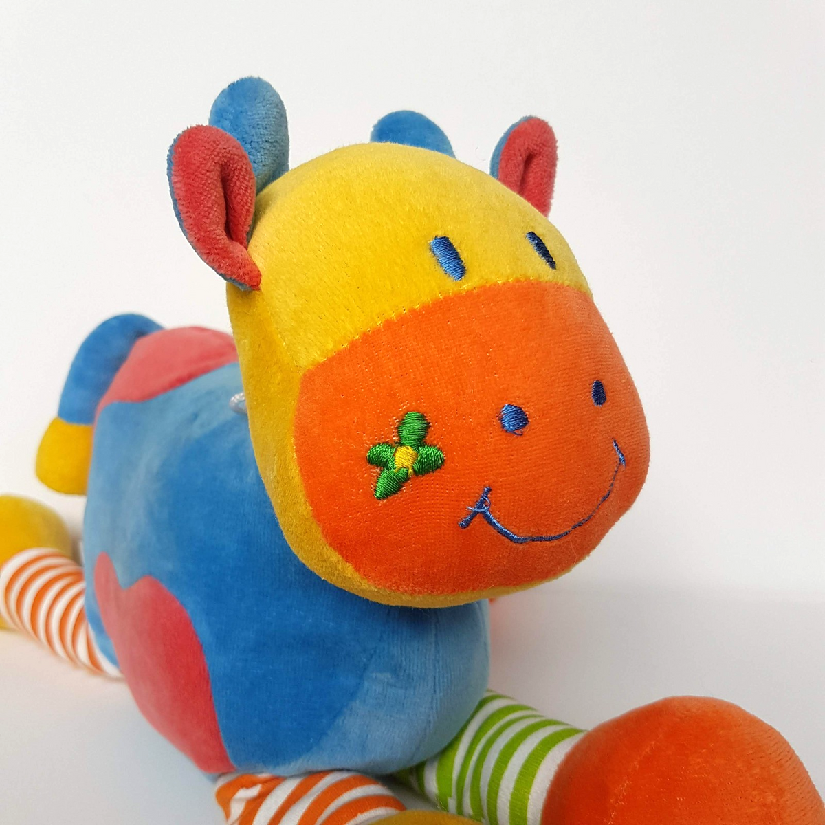 Baby Boo Velour COW Colour Block Plush 33cm Stuffed Soft Toy Floppy VINTAGE Toy1
