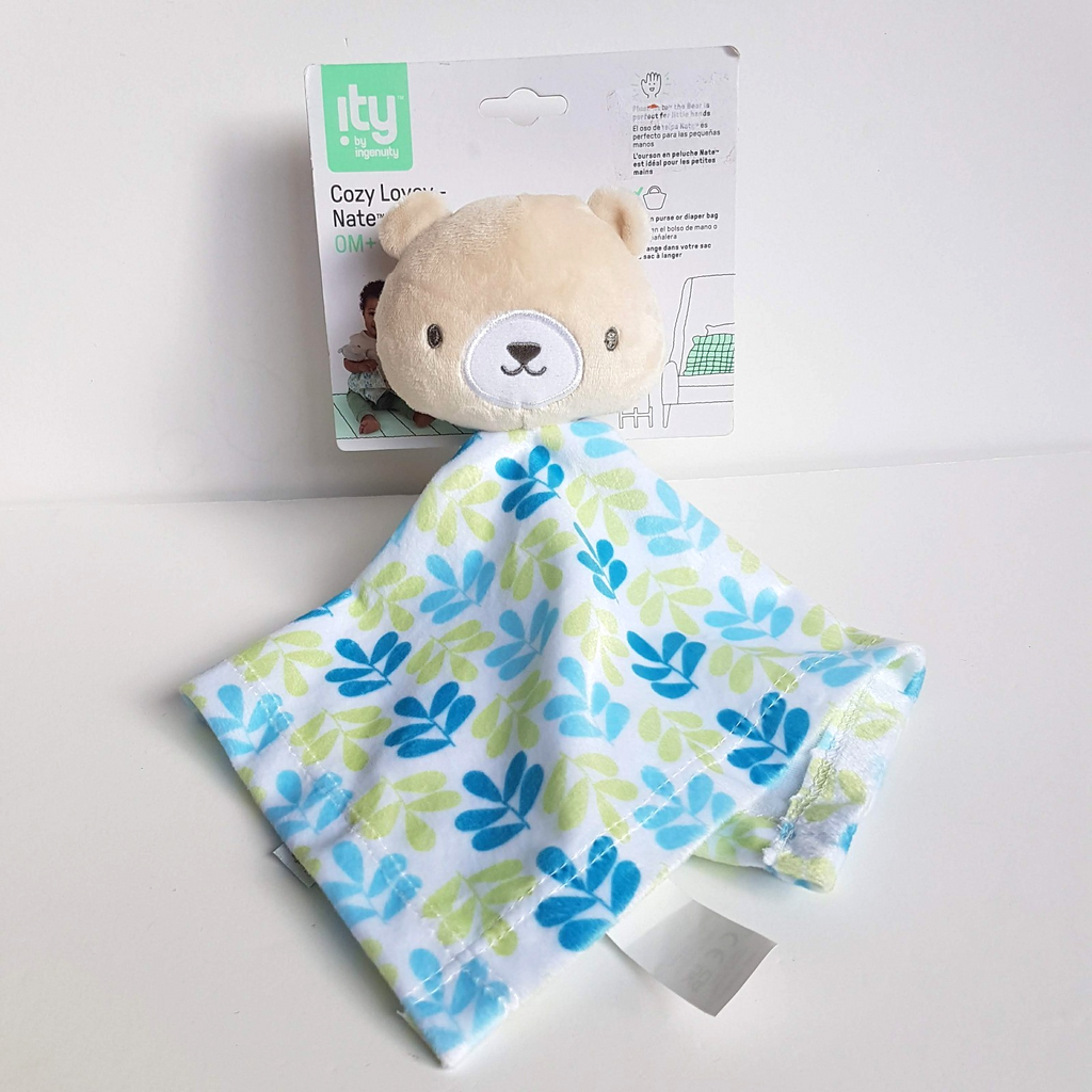 ity Ingenuity NATE BEAR Lovey Security Blanket Comforter Plush Sleep Soft Toy0