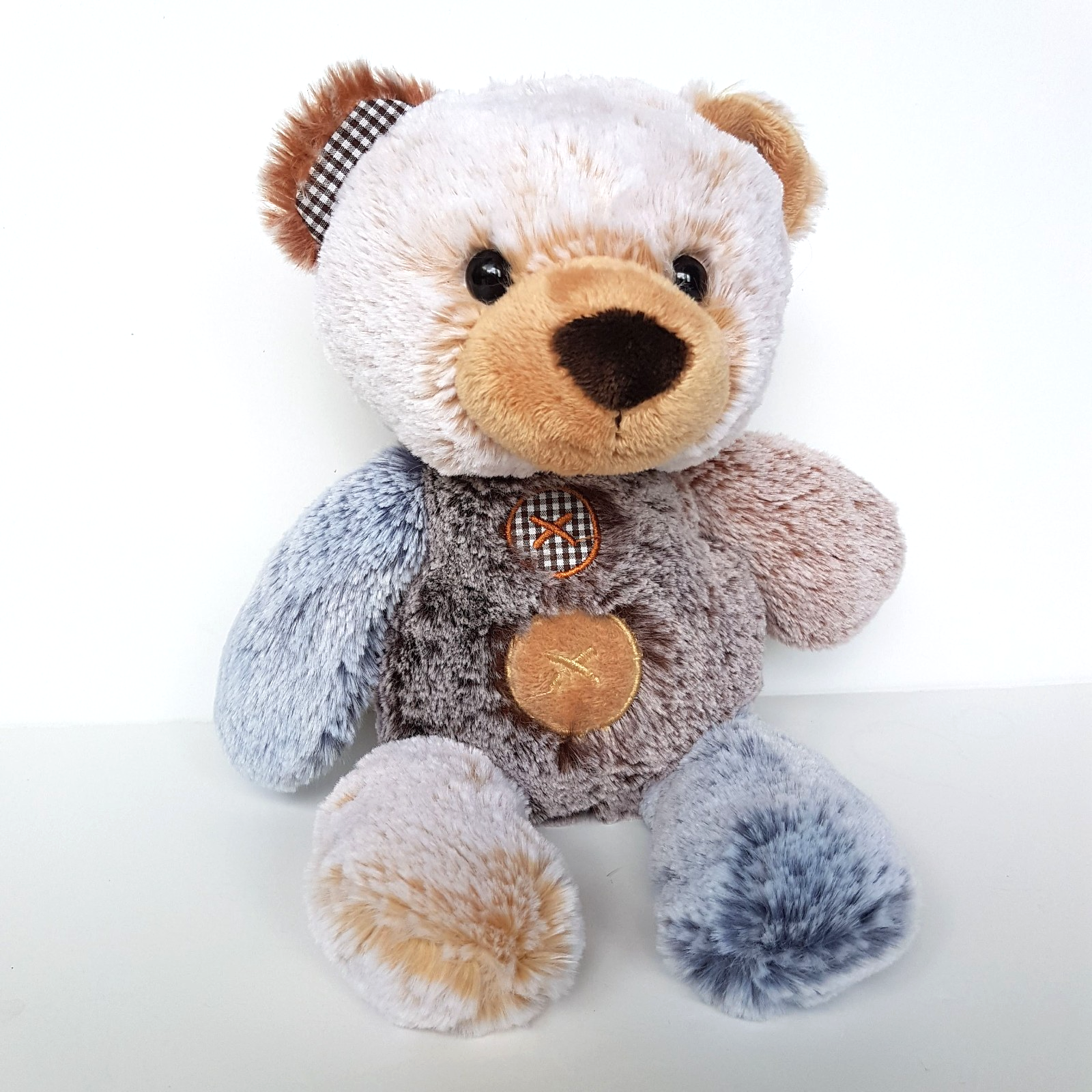 Korimco BUTTONS TEDDY BEAR Plush 27cm Stuffed Animal Soft Toy Frosted Fur Cute0