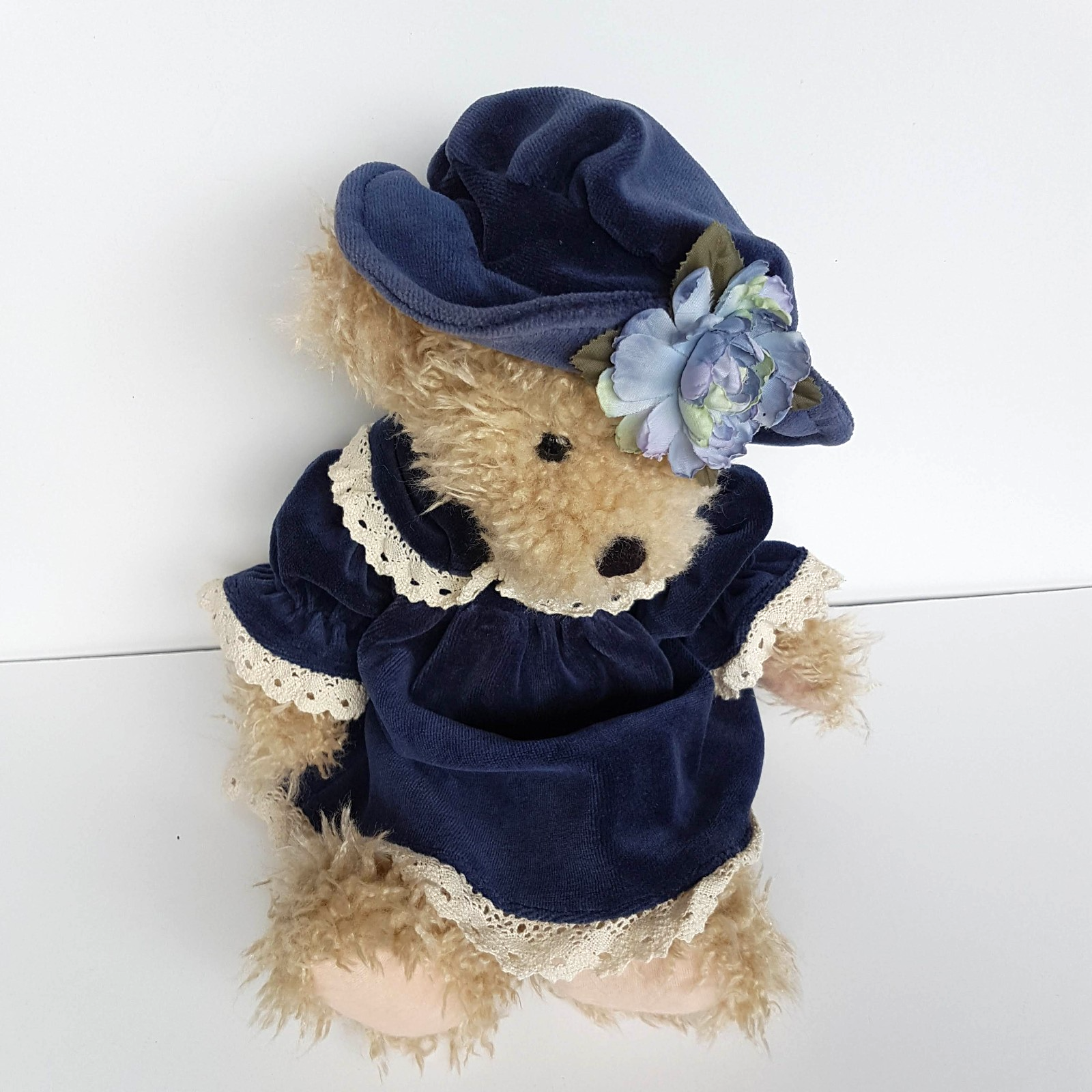 Settler Bears BLUE FLOWER Teddy Bear 33cm Plush JOINTED Stuffed Animal Soft Toy5