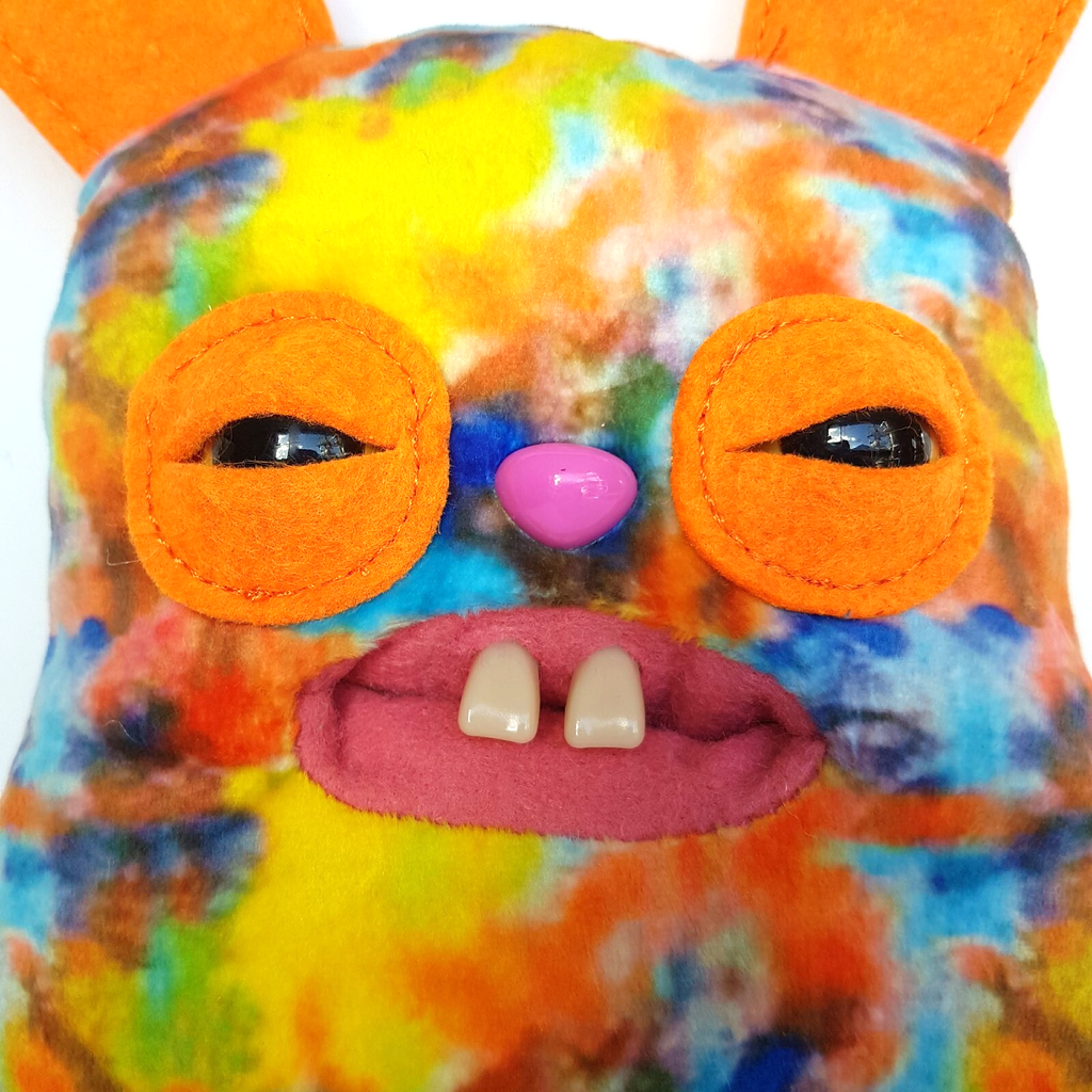 Fuggler RABID RABBIT Plush Funny Ugly Monster Laboratory Misfits Orange Splatter3