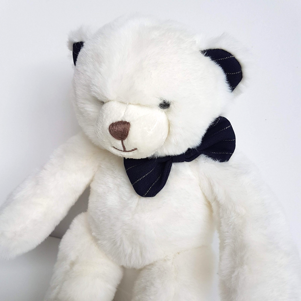 Histoire D'Ours WHITE TEDDY Plush 30cm Navy Stuffed Animal Soft Toy Preppy Chic4