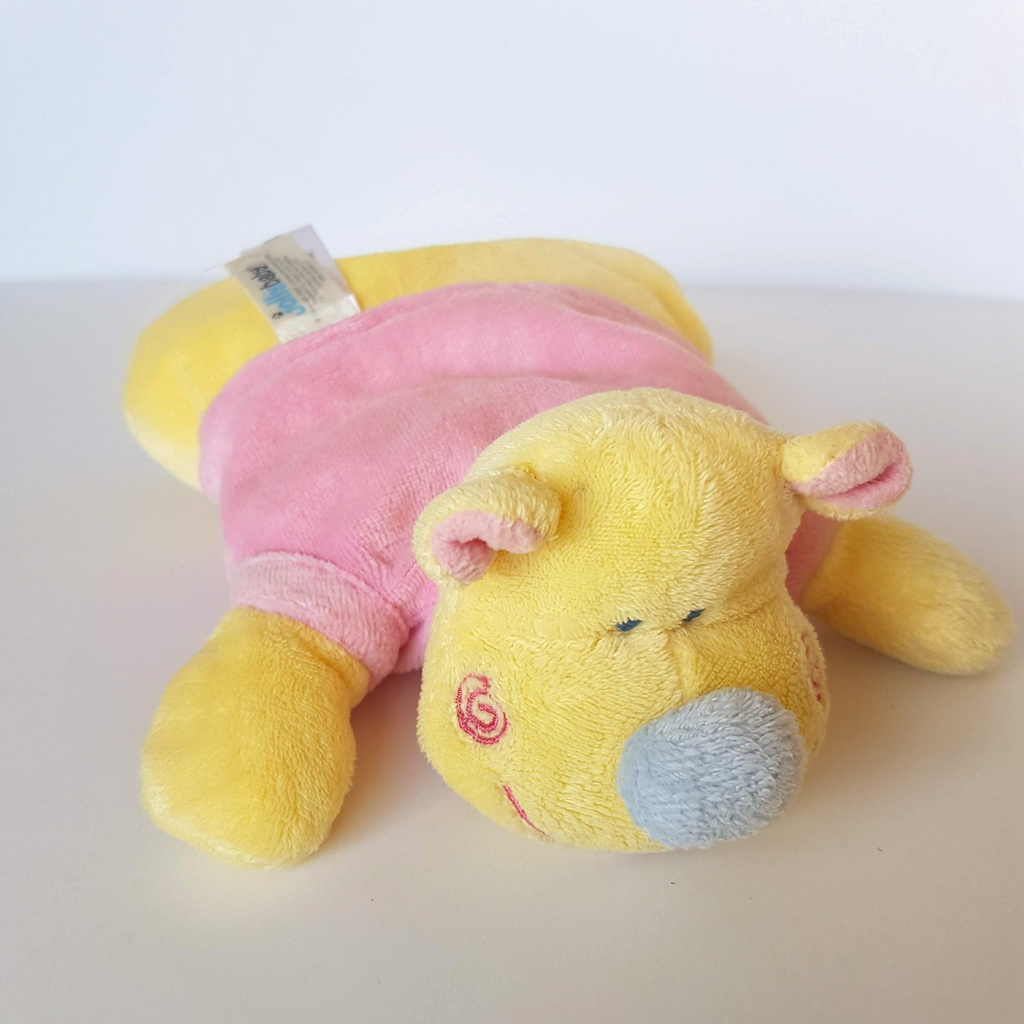 Jolly Baby HIPPO RATTLE PLUSH Lovey Soft Toy 21cm Stuffed Animal 2003 Pastel2