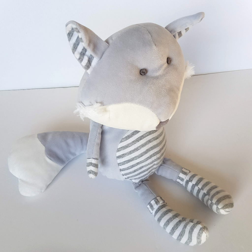 RARE Papaya FOX PLUSH Grey Stripe 34cm Stuffed Animal Floppy Soft Toy Cuddly4