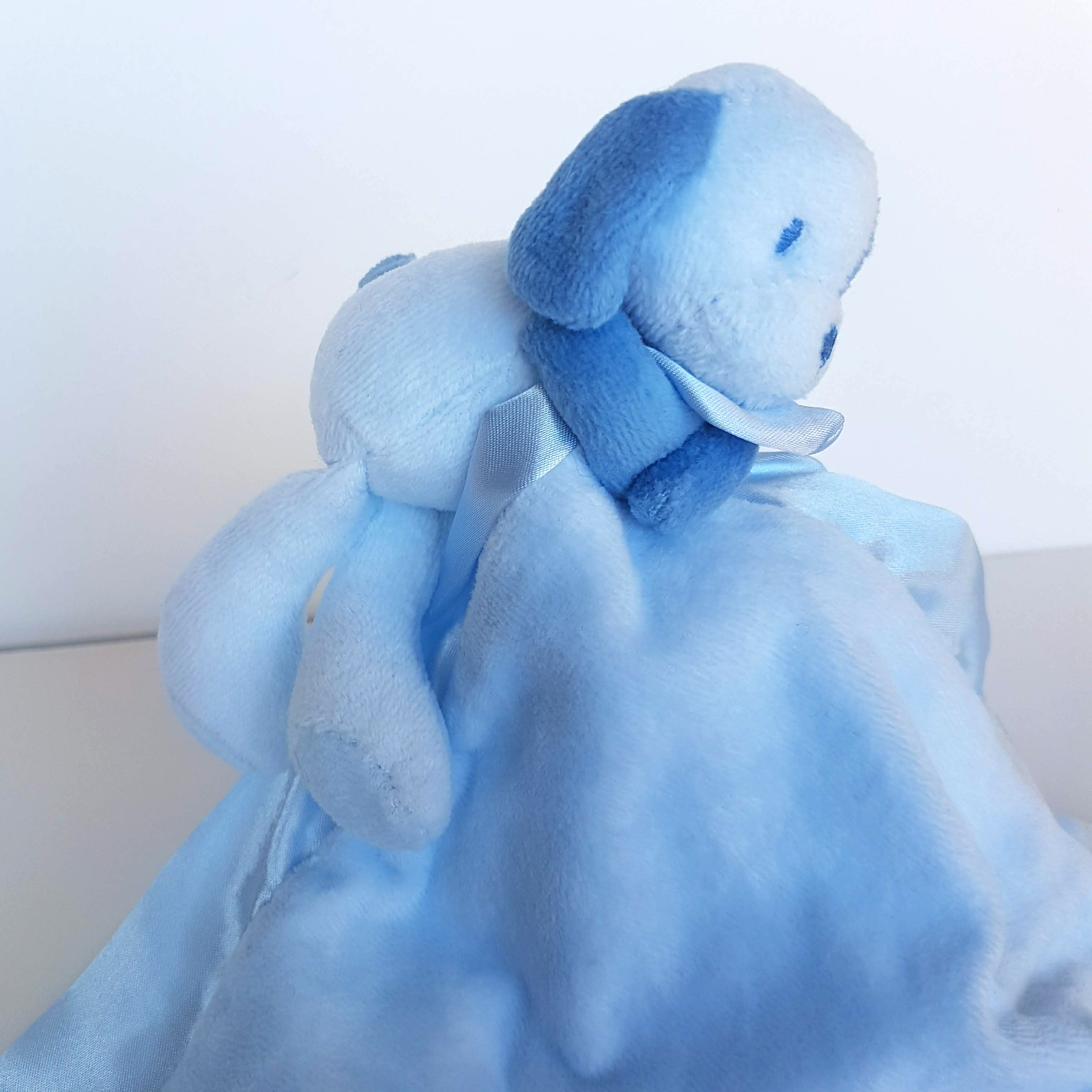 Ollie & Paige BLUE DOG Lovey Plush Puppy Comforter Security Blanket Soft Toy1