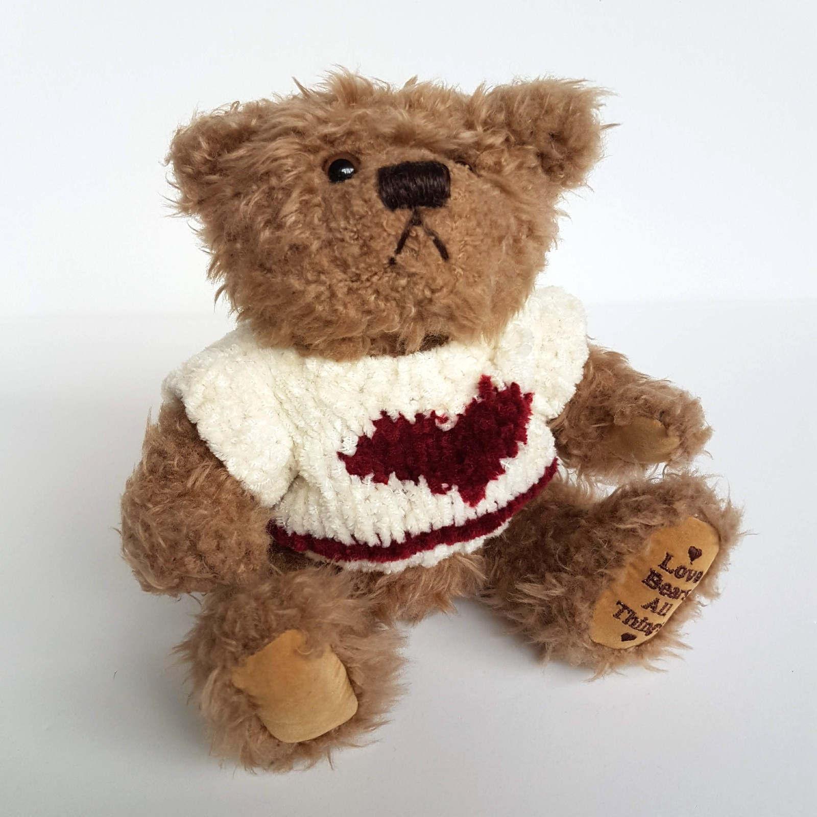Adorable HEART LOVE BEAR Teddy 15cm Plush Stuffed Animal Soft Toy Knit Jumper0
