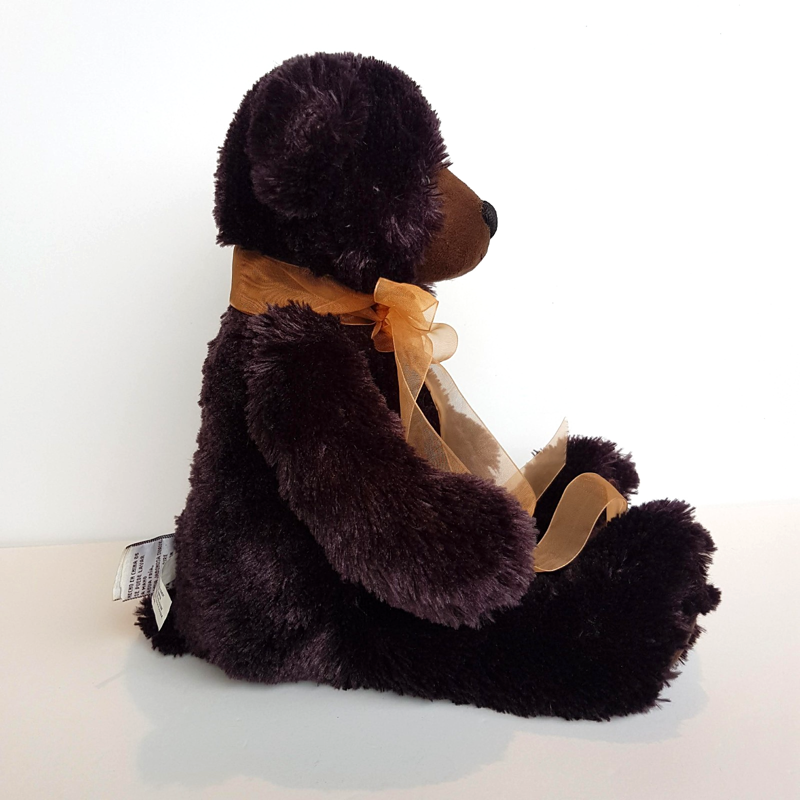Gund MATISSE Teddy Bear Plush 36cm Stuffed Animal Soft Toy Floppy Dark Brown Bow4