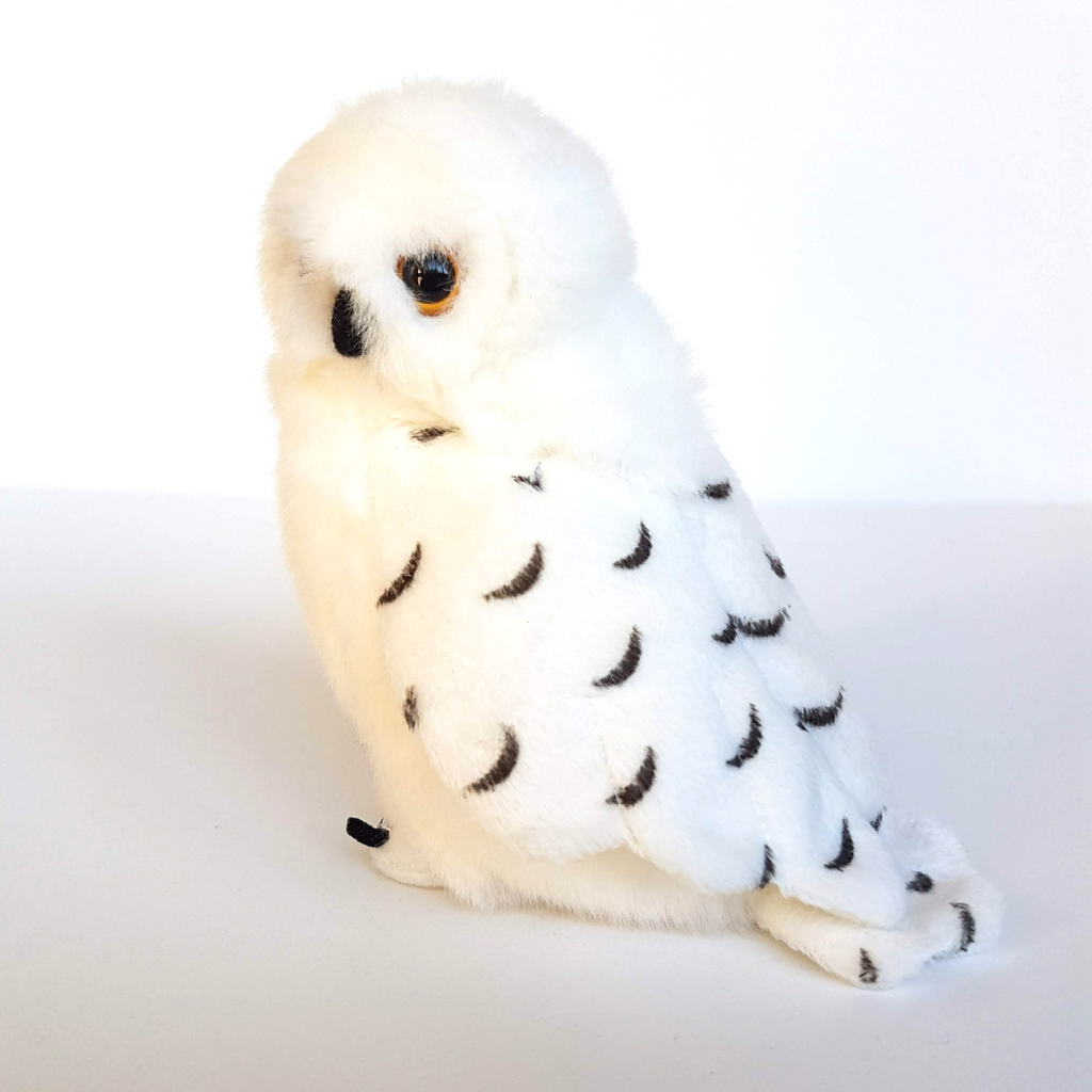 WHITE SNOWY OWL Plush Bird Stuffed Animal 13cm Soft Toy Beanbag Yellow Eye Bird0