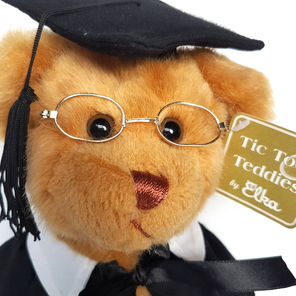 Elka University GRADUATION TEDDY BEAR 32cm Soft Toy School Stuffed Animal Gift4