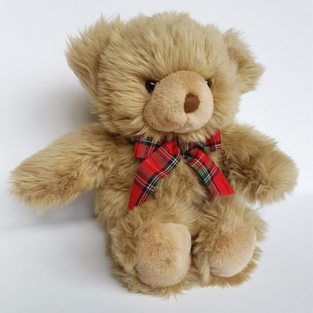 Tomfoolery TEDDY BEAR Plush 29cm Soft Toy Stuffed Animal Pet Tartan Bow Cuddly2