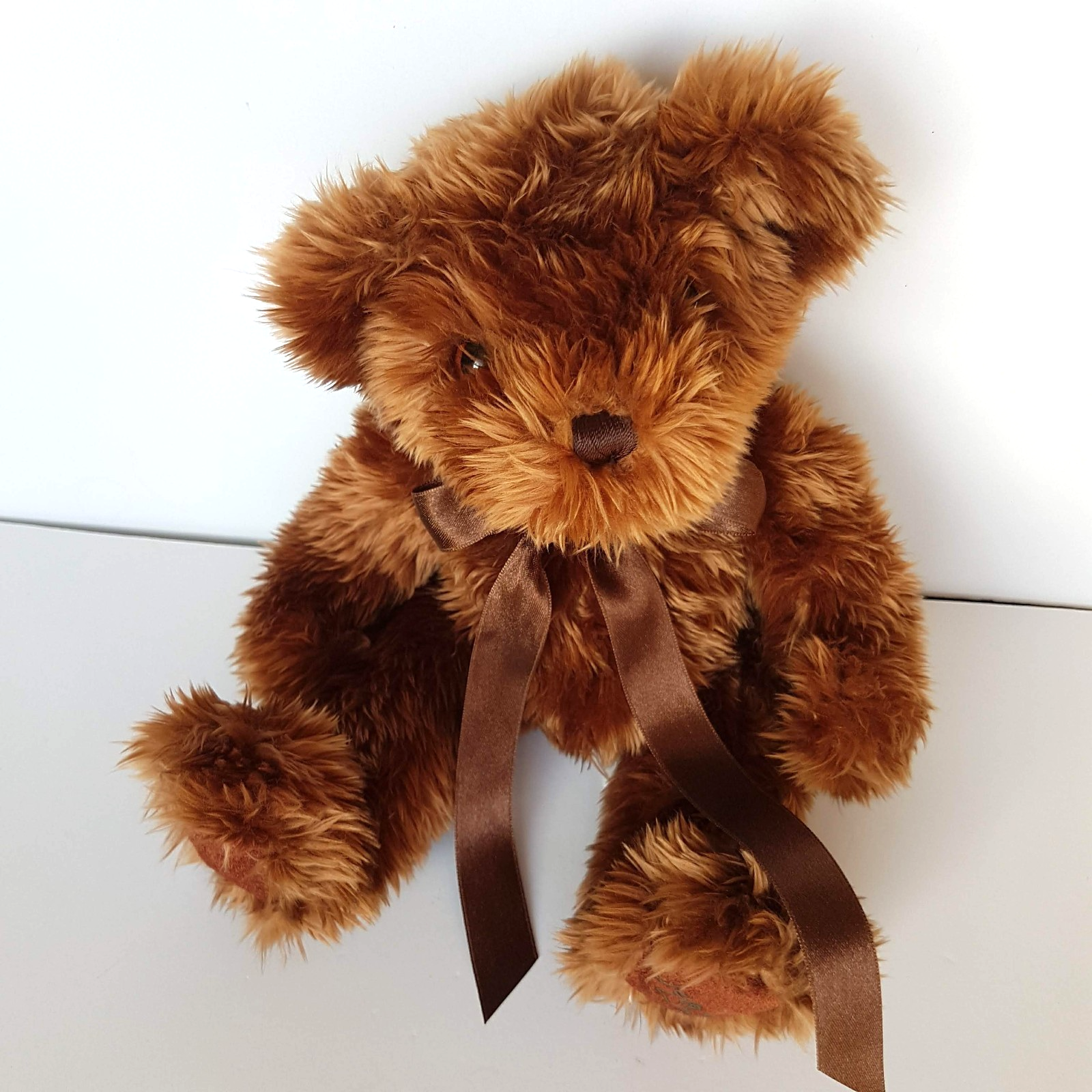 Gorgeous CHOCOLATE TEDDY BEAR Plush Stuffed Animal Soft Toy Brown Bow 20cm6