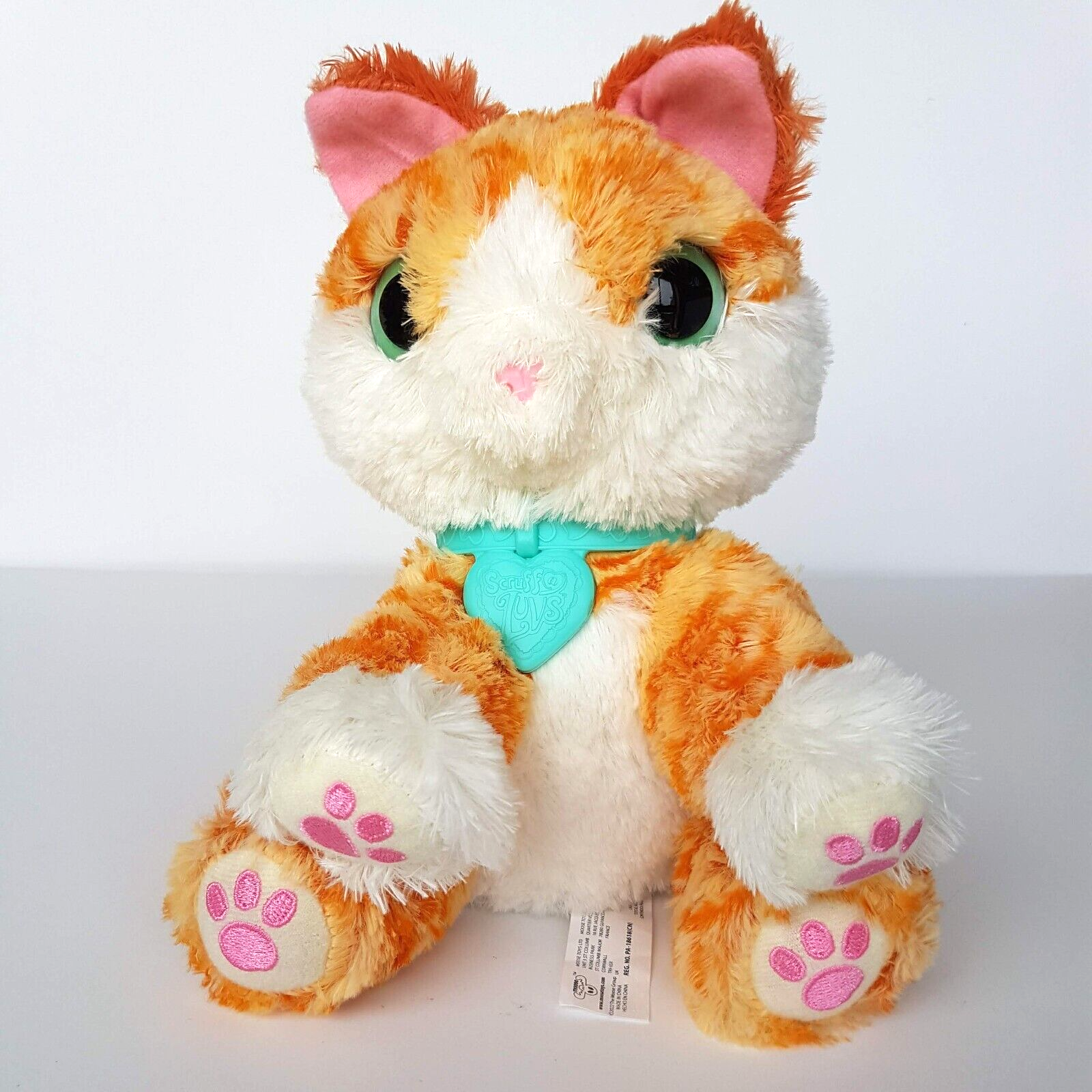Scruff A Luvs GINGER CAT Collar Plush Orange White Stuffed Animal Soft Toy Moose0
