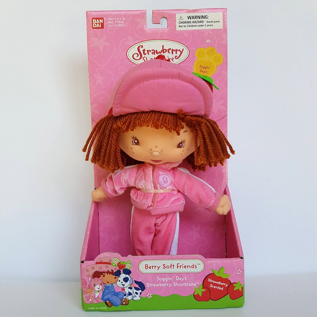 STRAWBERRY SHORTCAKE Berry Soft Friends Joggin' Days Pink Plush Rag Doll BOXED0