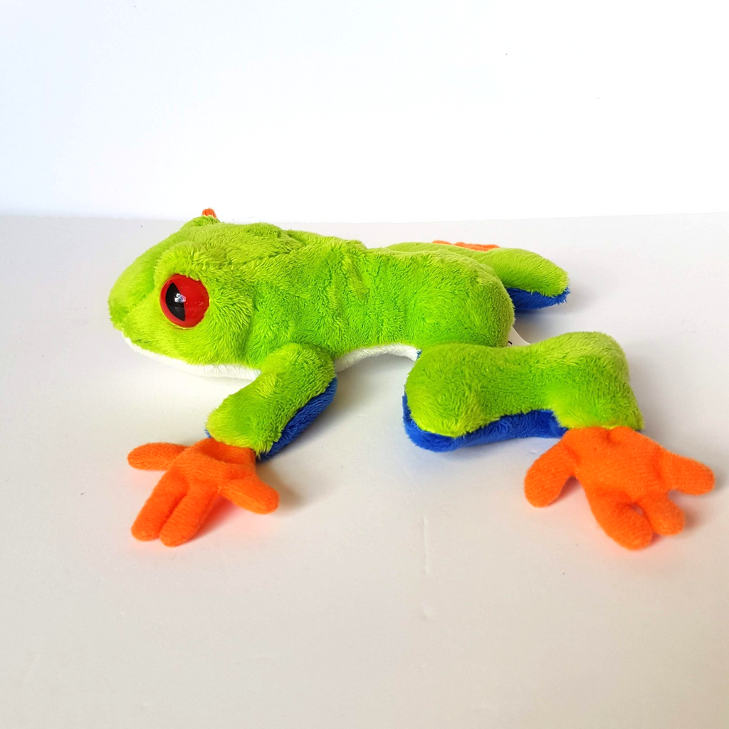 Neon RED EYED TREE FROG Plush 17cm Soft Toy Stuffed Animal Reptile Beanbag Toy3