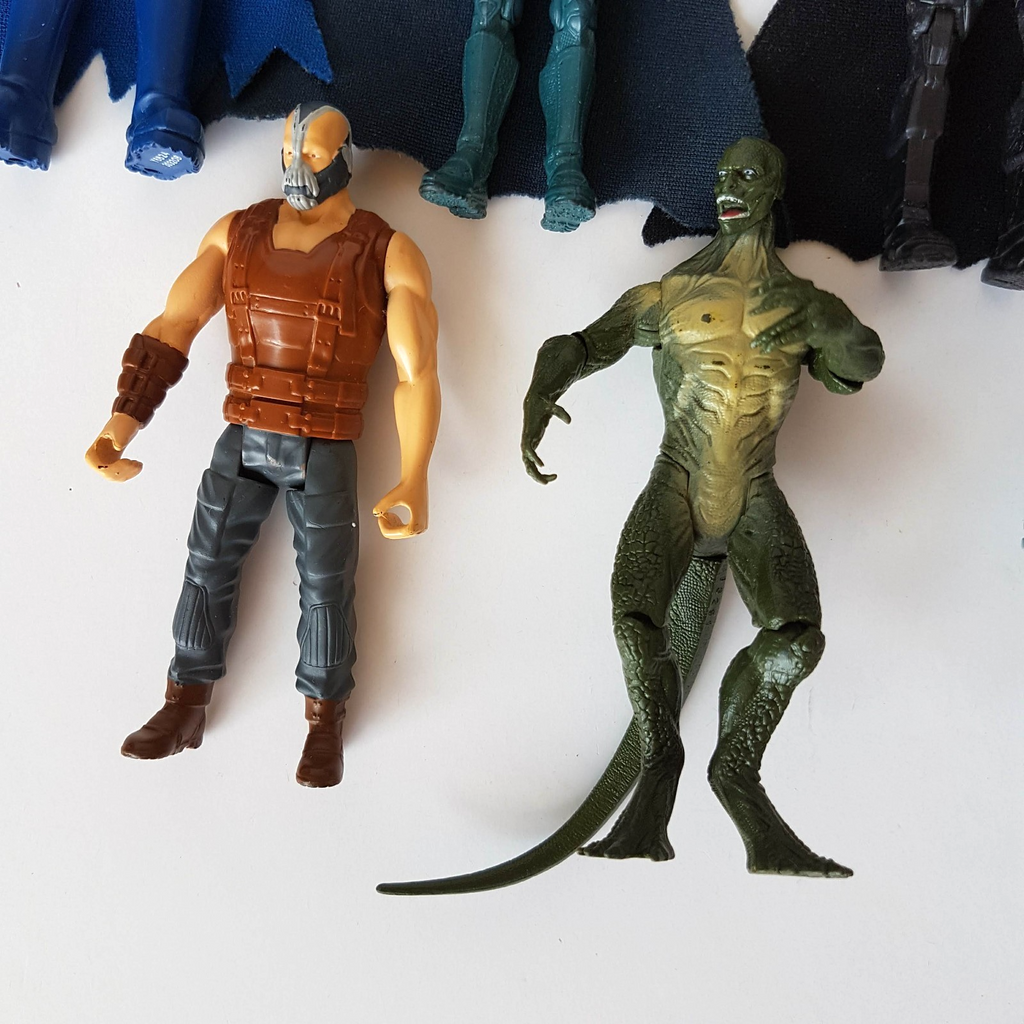 Mattel BATMAN Action Figure LOT Bundle 4" DC Comics Superhero Reptile Lizard EUC7