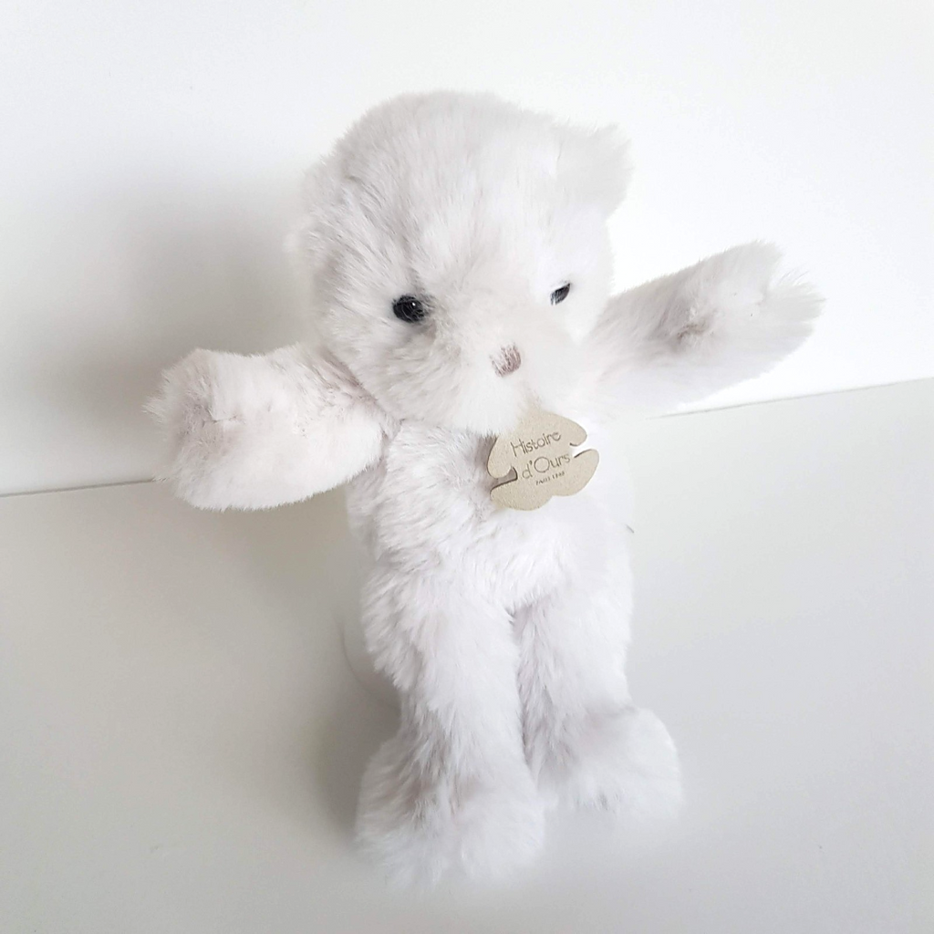 Histoire D'Ours TEDDY BEAR Plush 19cm White Stuffed Animal Small Soft Toy Floppy1